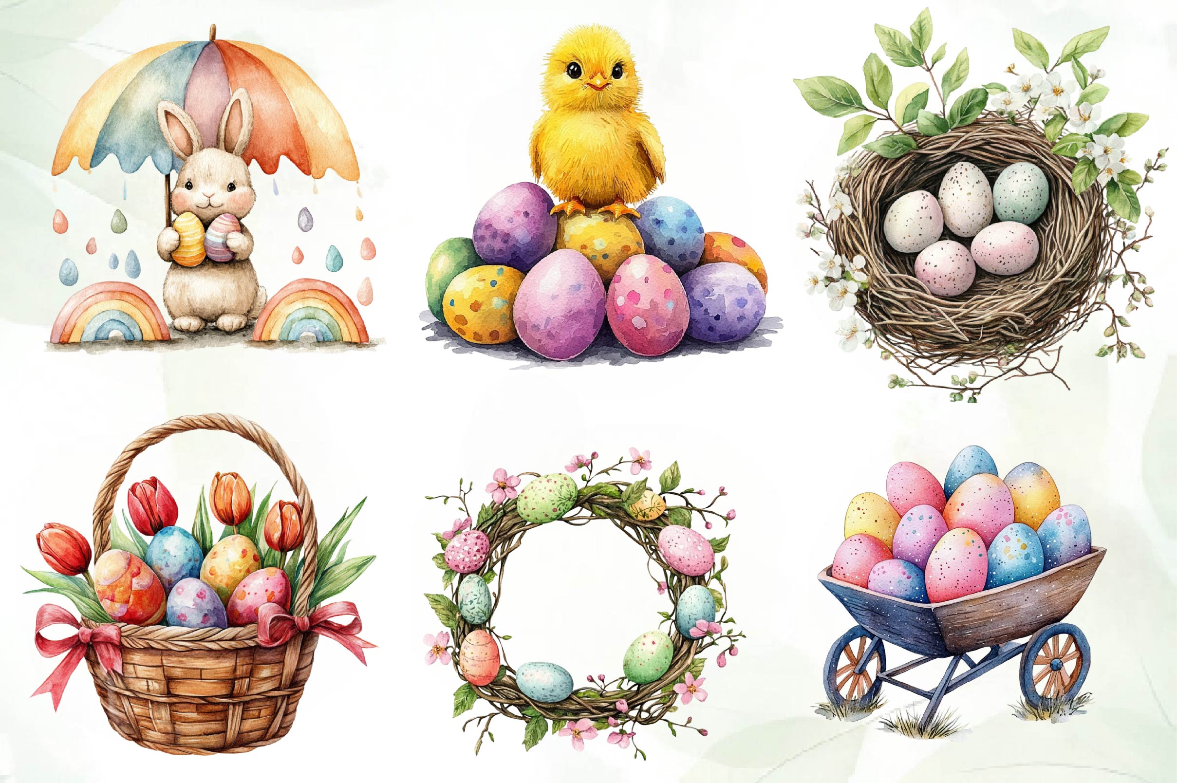 Colorful Easter Clipart Bundle