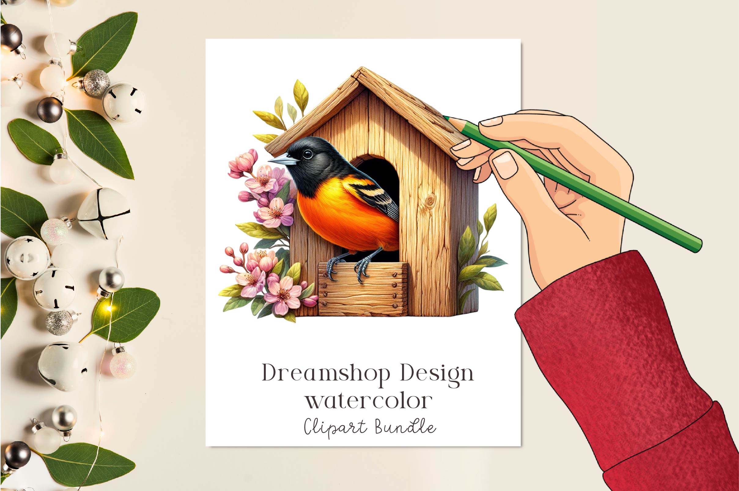 Baltimore Oriole Bird Clipart Bundle