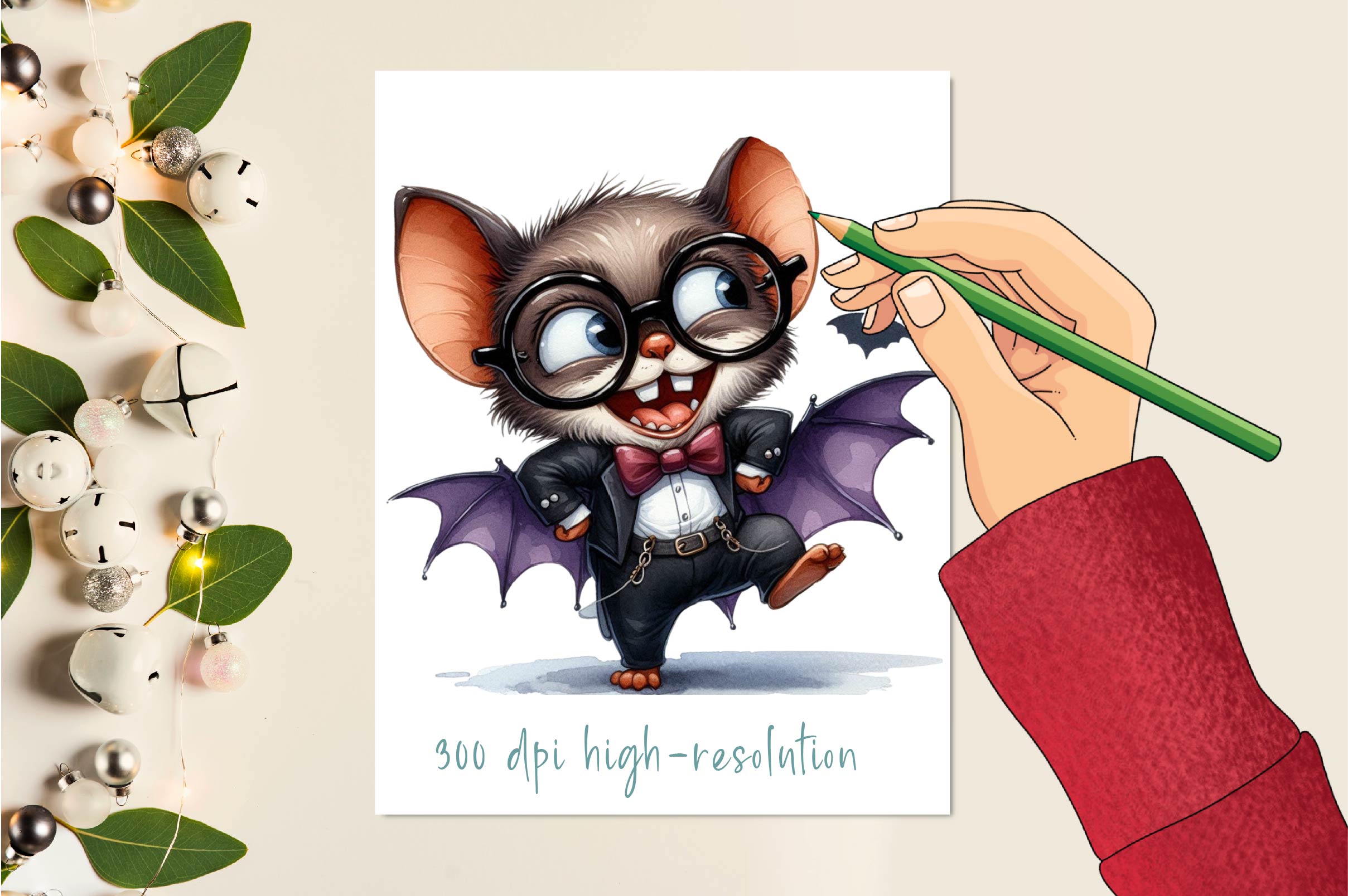 Coquette Bat Bow Halloween Clipart Bundle