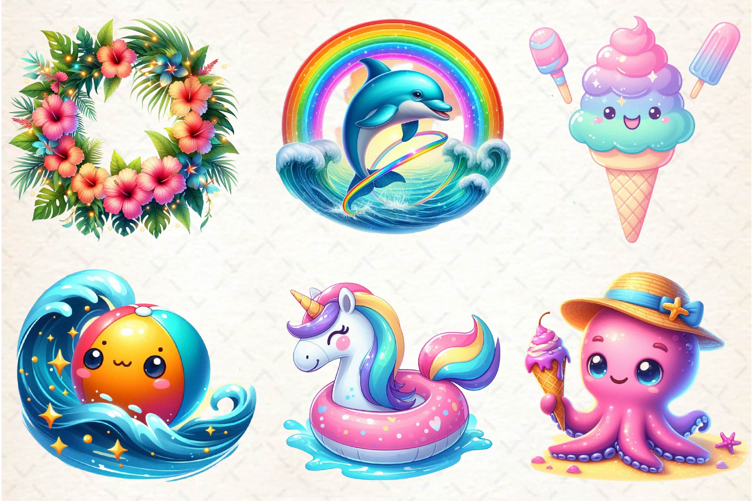 Happy Summer Clipart Bundle