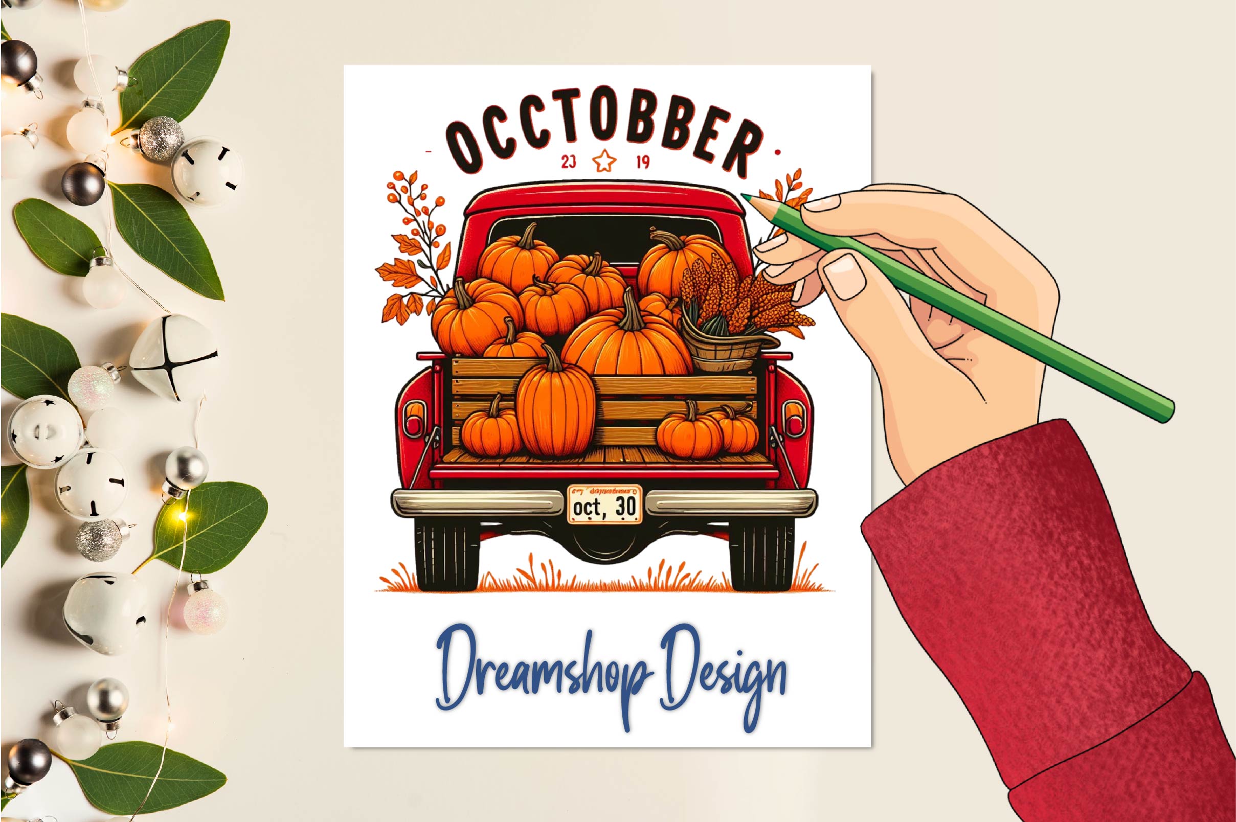 Pumpkins Truck Clipart Bundle