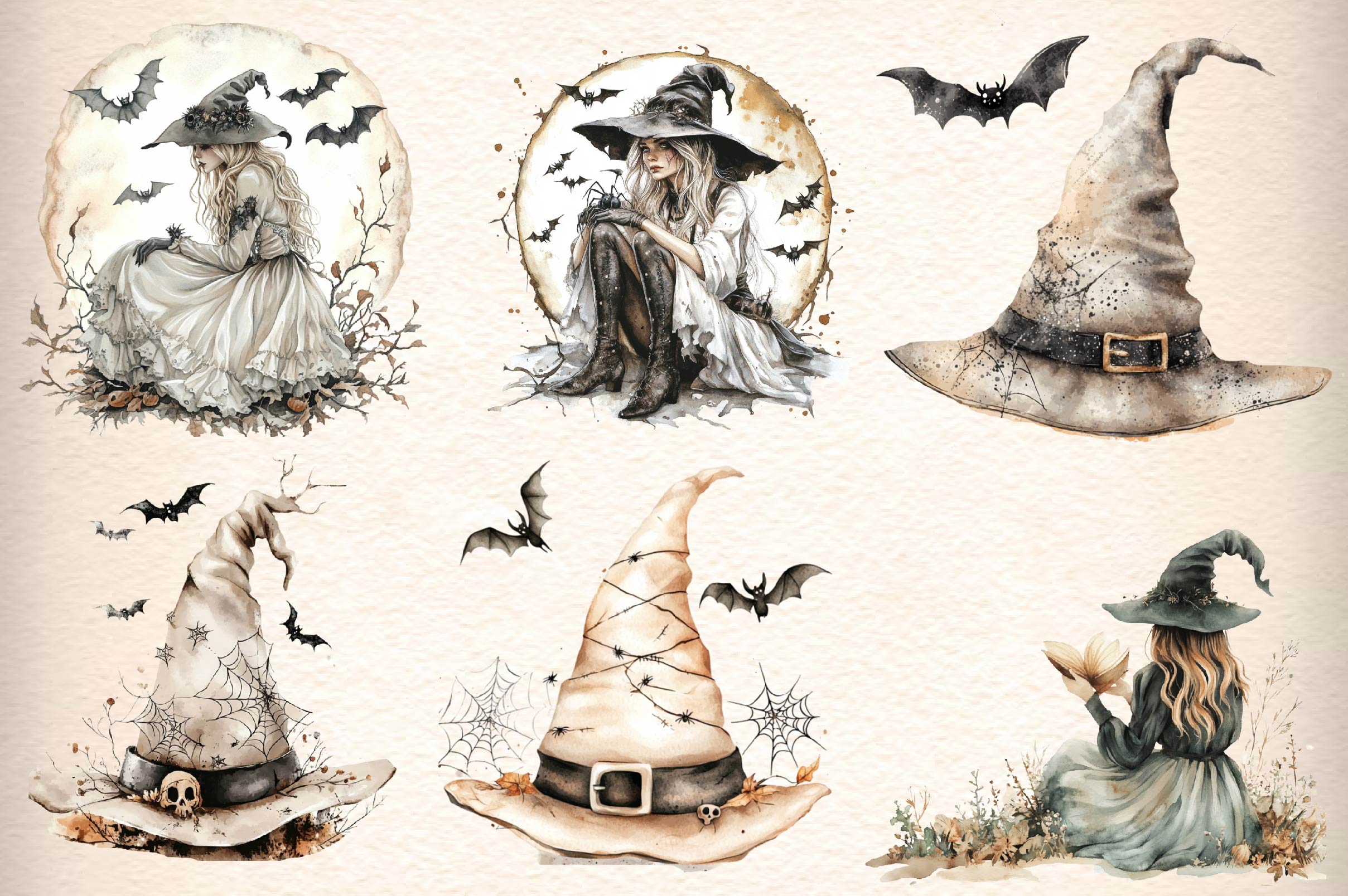 Halloween Witches Clipart Bundle