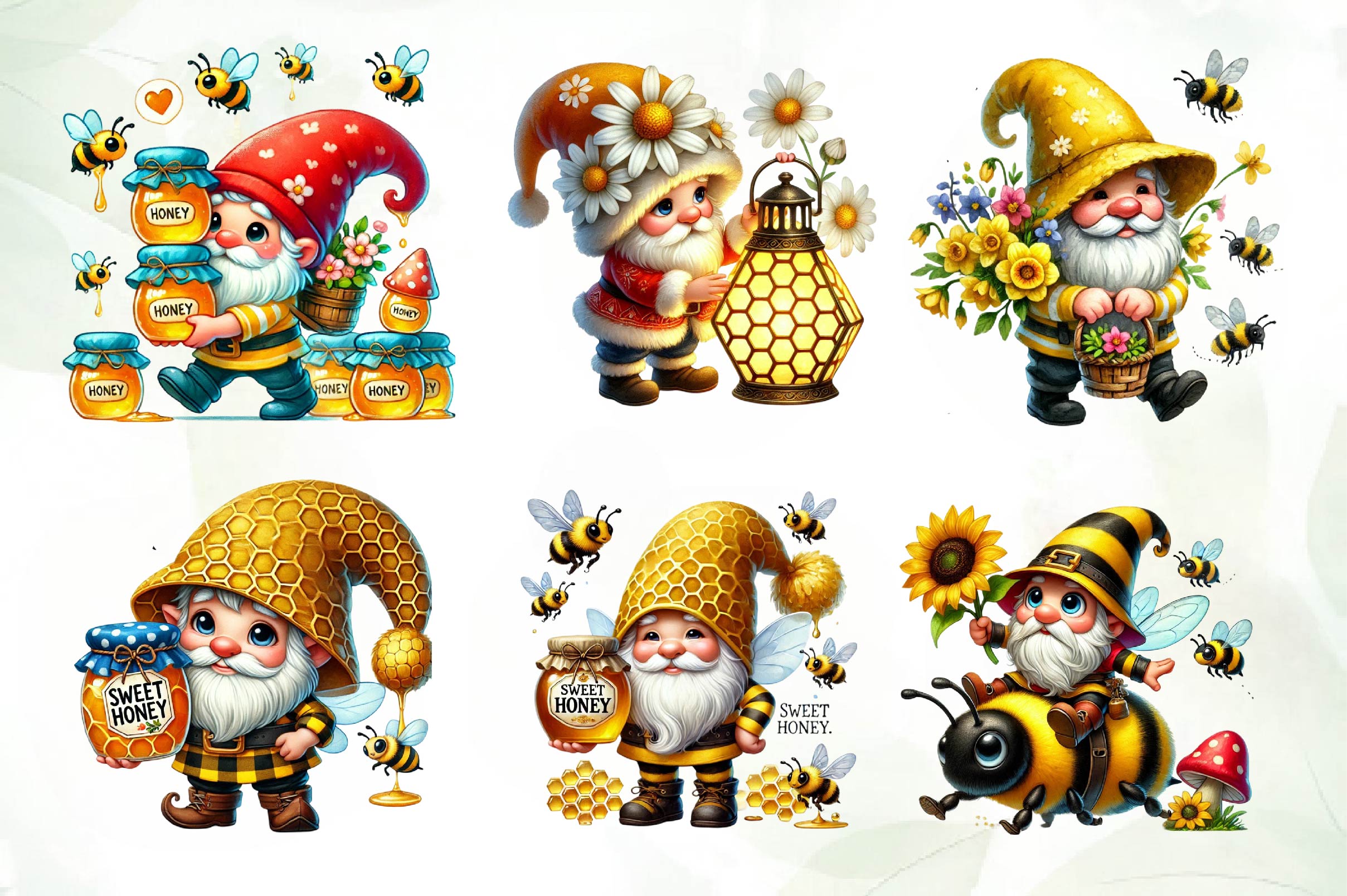 Honey Bee Gnome Clipart Bundle 1