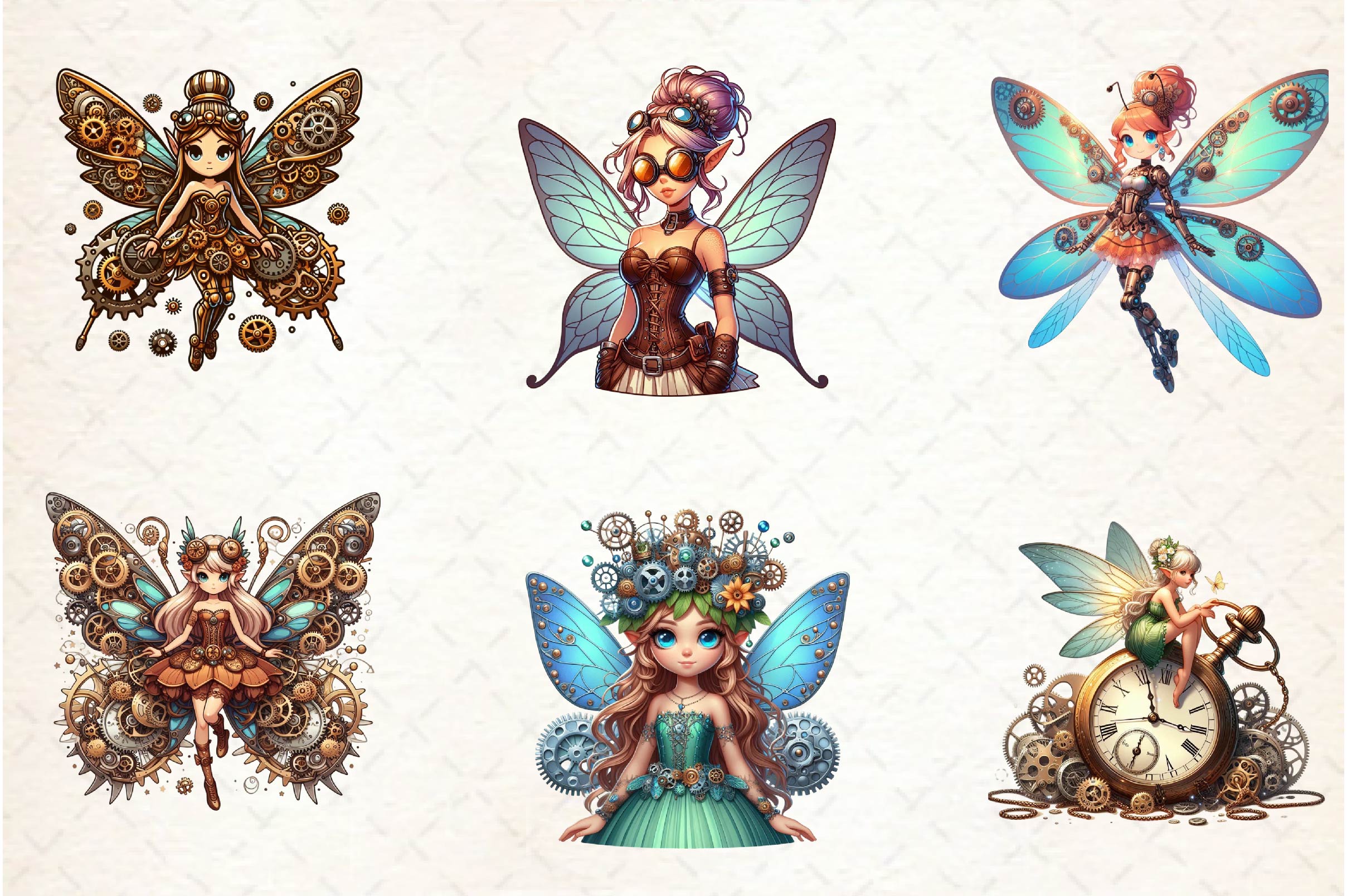 Steampunk Fairy Clipart Bundle