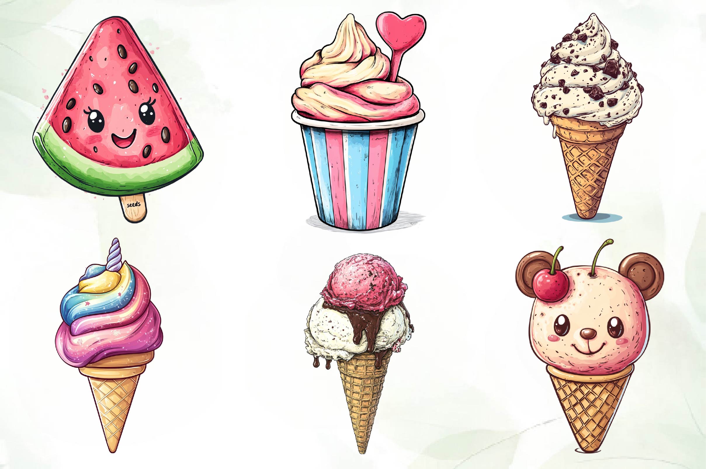 Summer Ice Cream Clipart Bundle 4