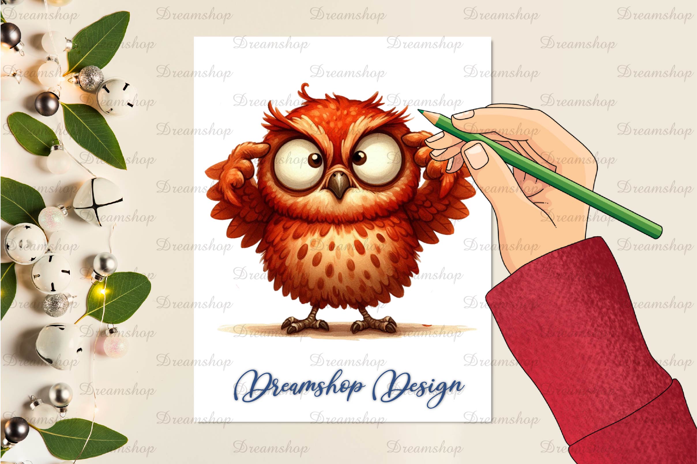 Autumn Funny Tawny Owl Clipart Bundle