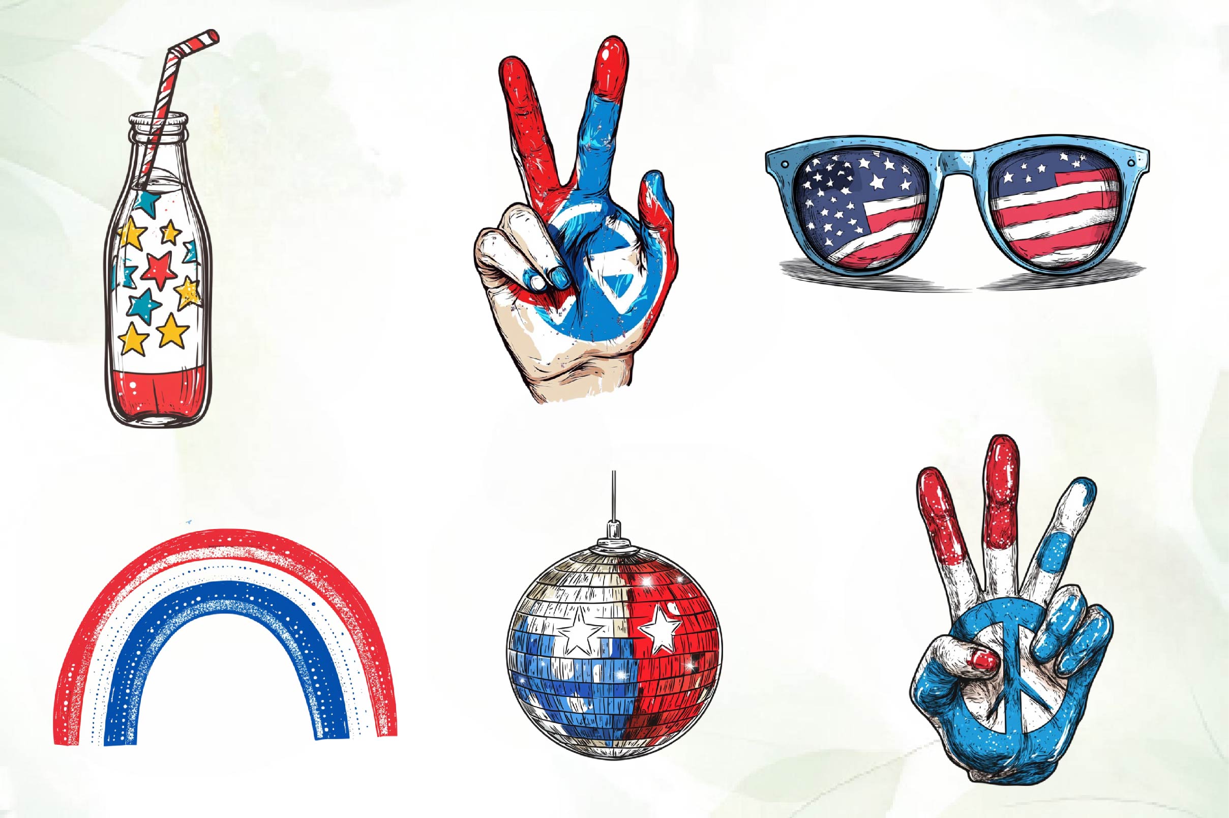 Retro 4th Of July Clipart Bundle