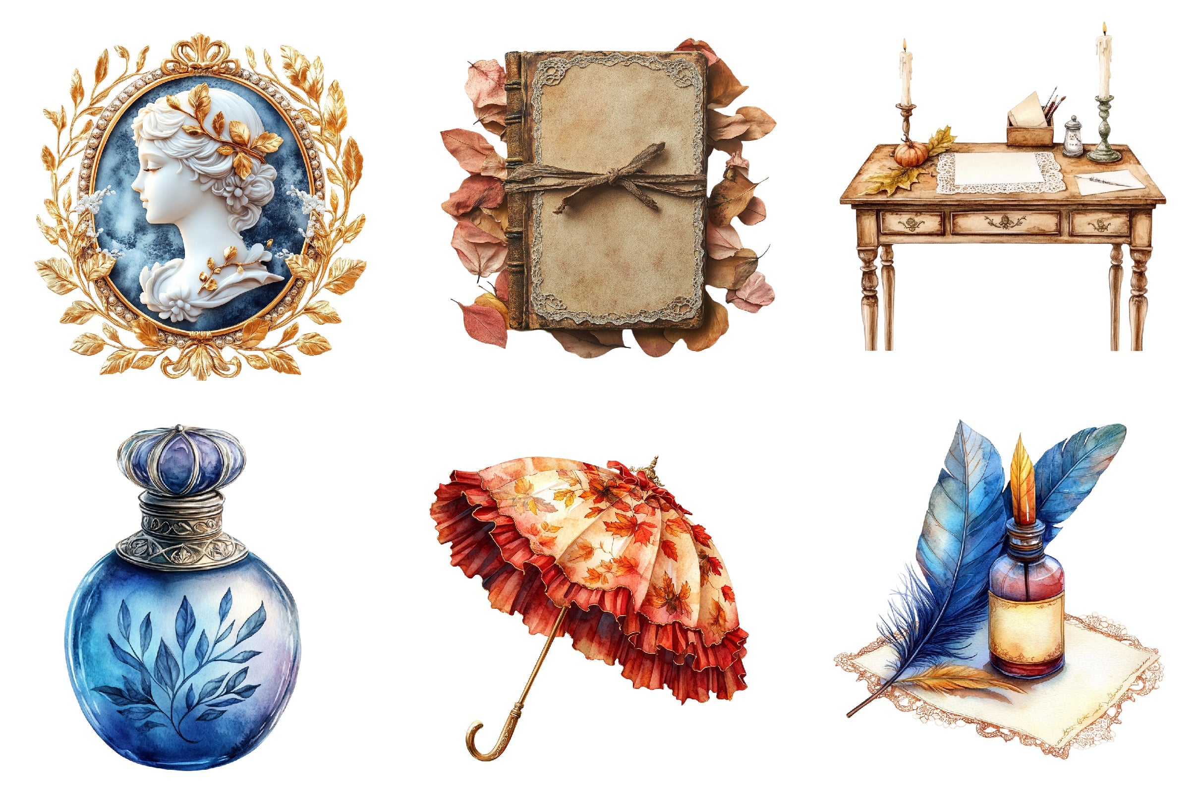18th Century Victorian Fall Clipart Bundle