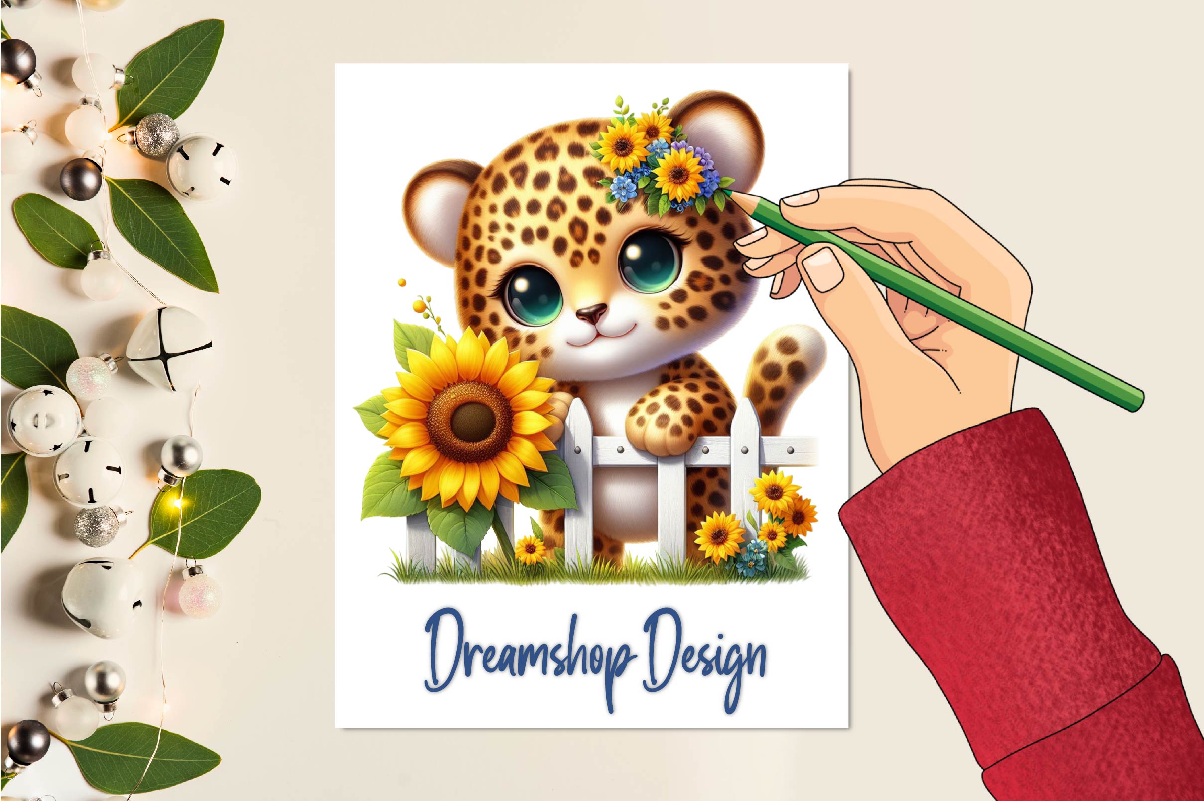 Leopards Kawaii Safari Clipart Bundle