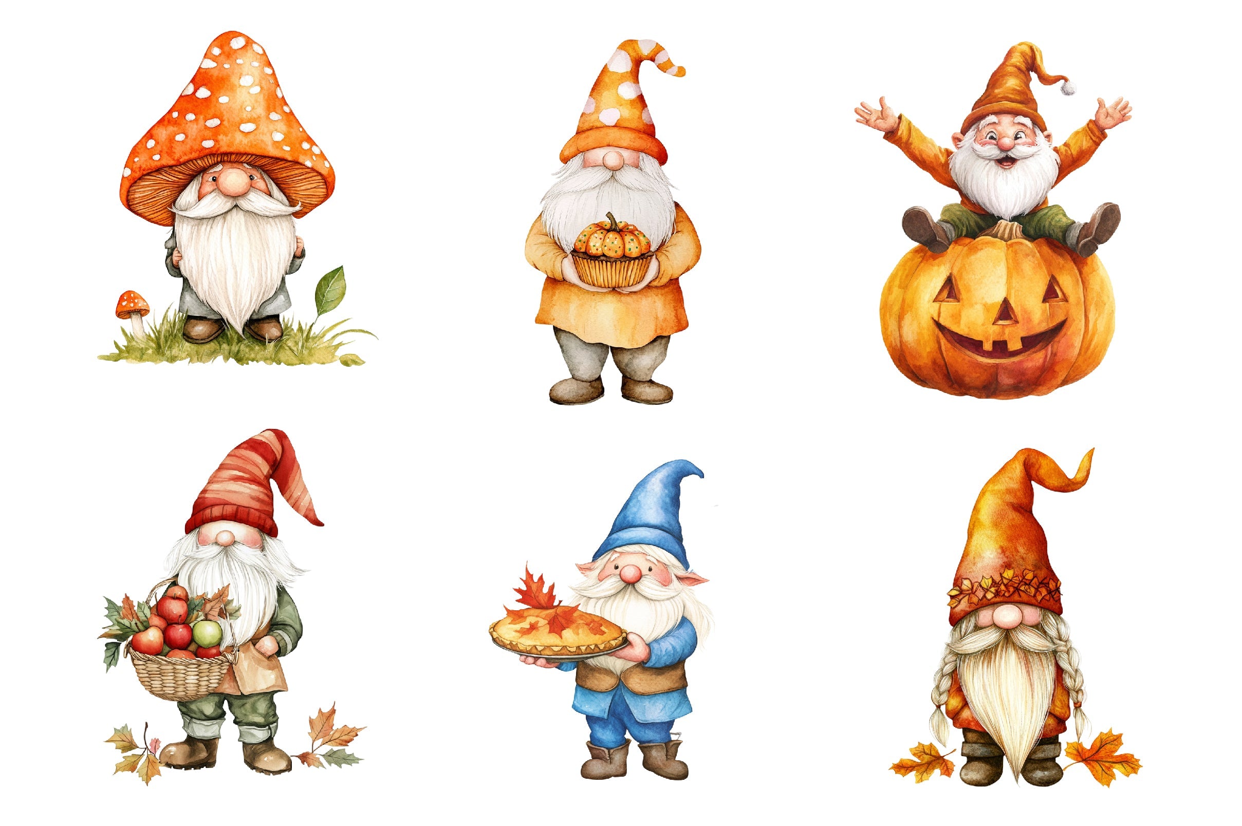 Autumn Gnomes Clipart Bundle 1