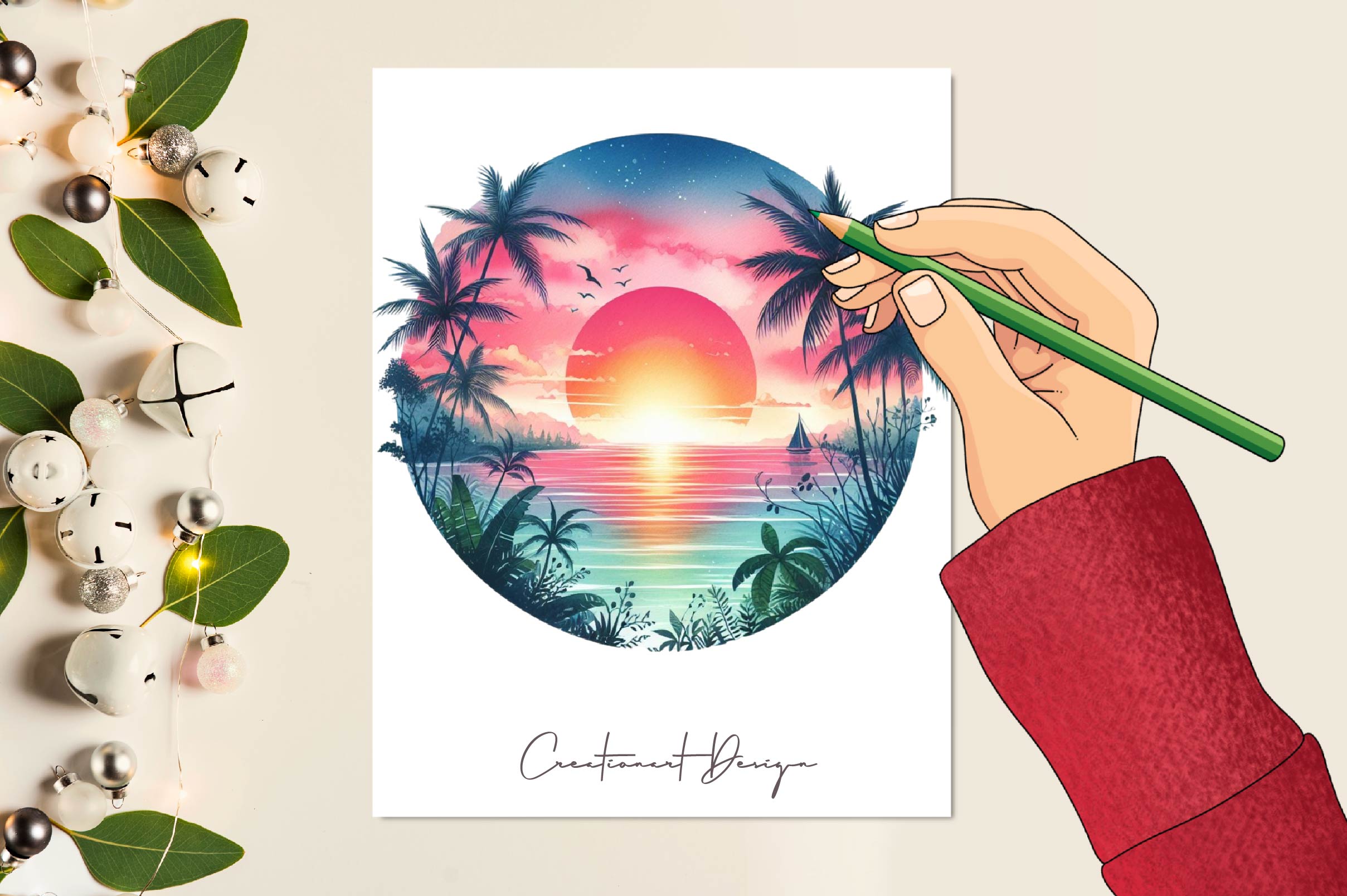 Tropical Sunsets Clipart Bundle