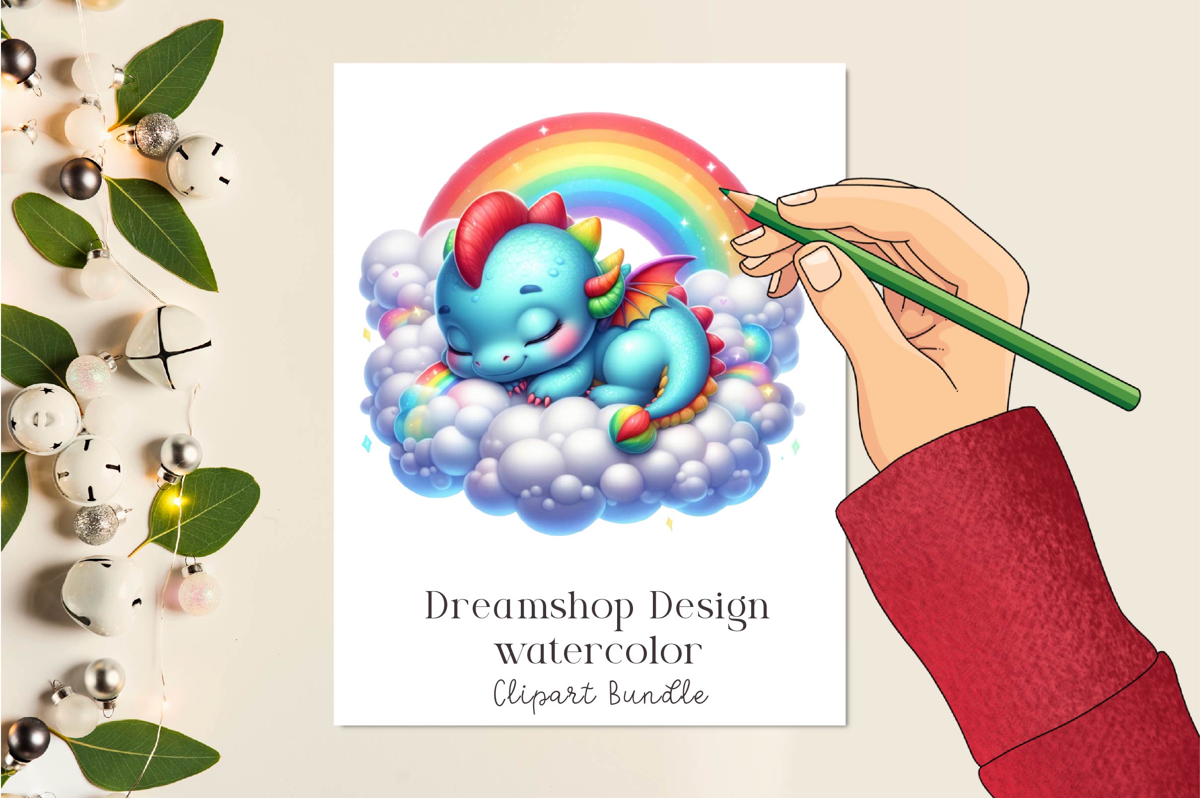 Dragon Sleeping Dragon Clipart Bundle