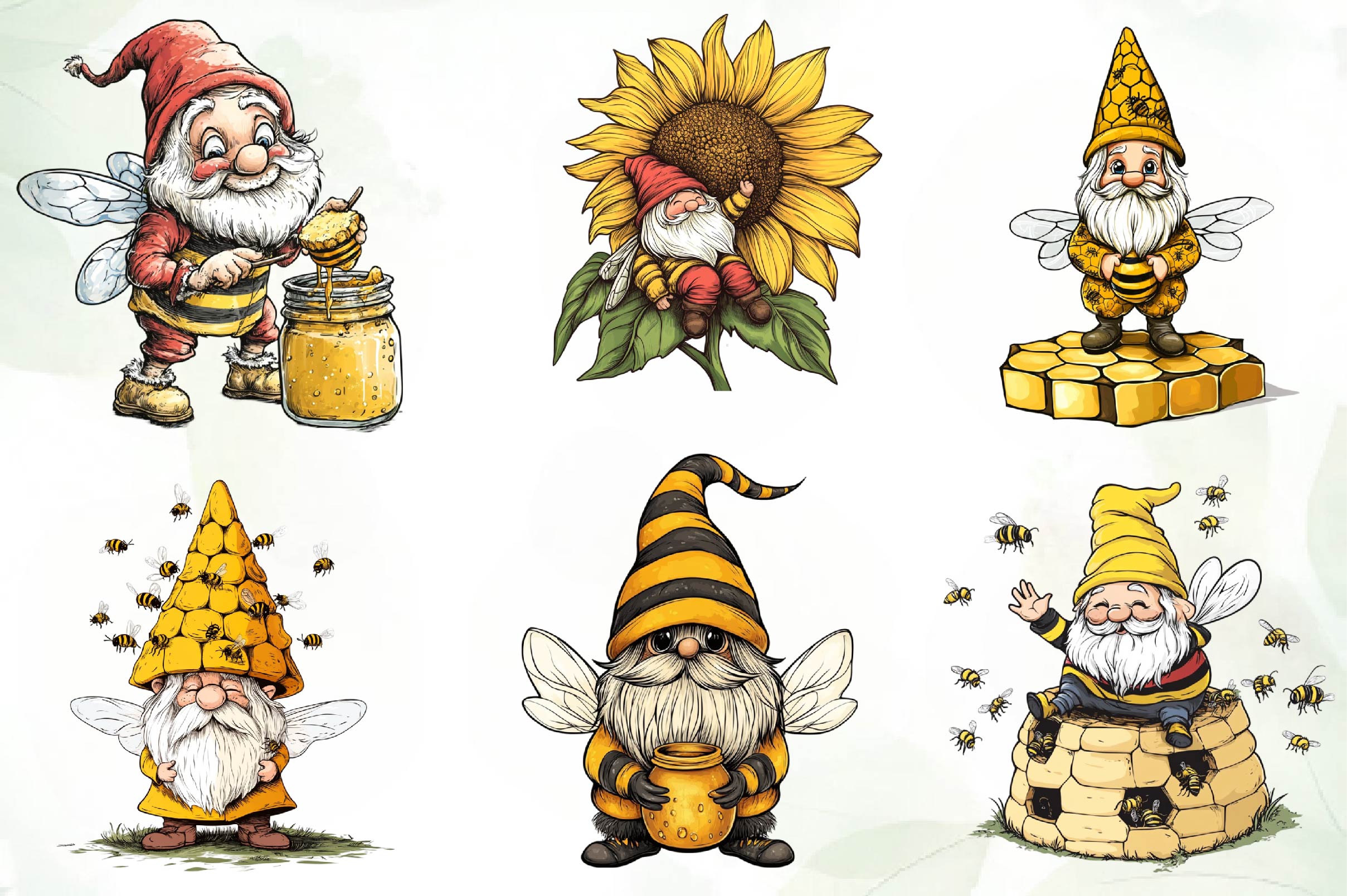 Bee Gnome Clipart Bundle