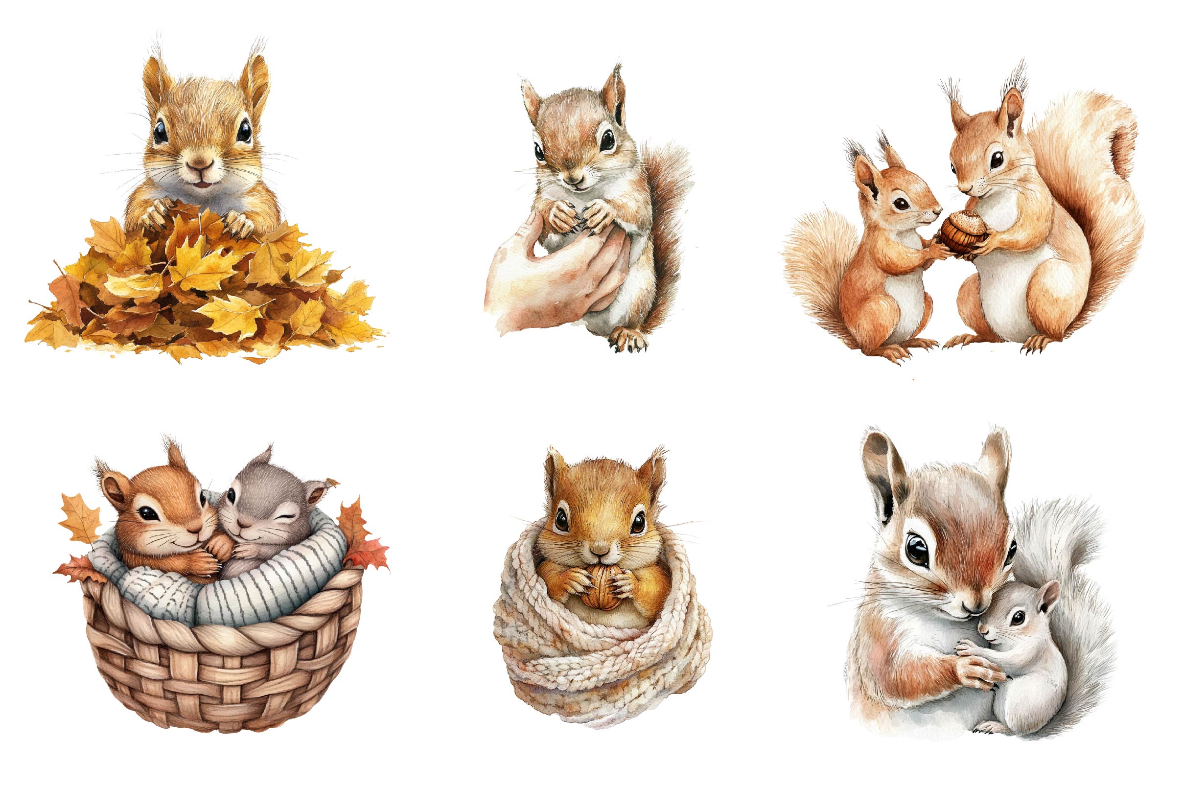Squirrel & Baby Clipart Bundle