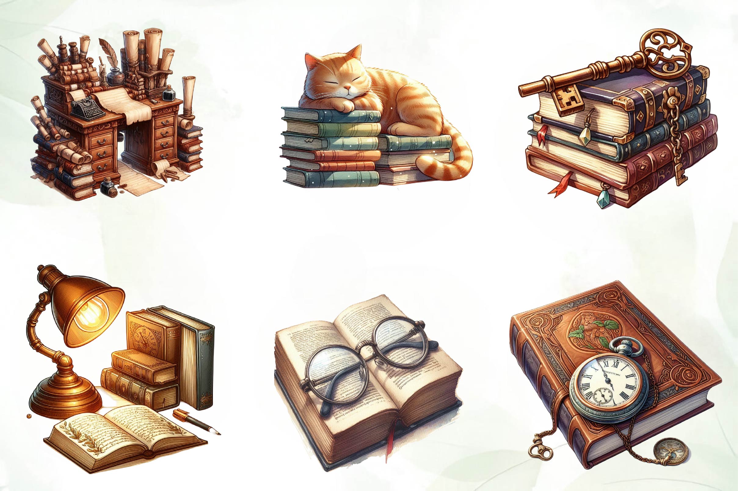 Old Library Clipart Bundle