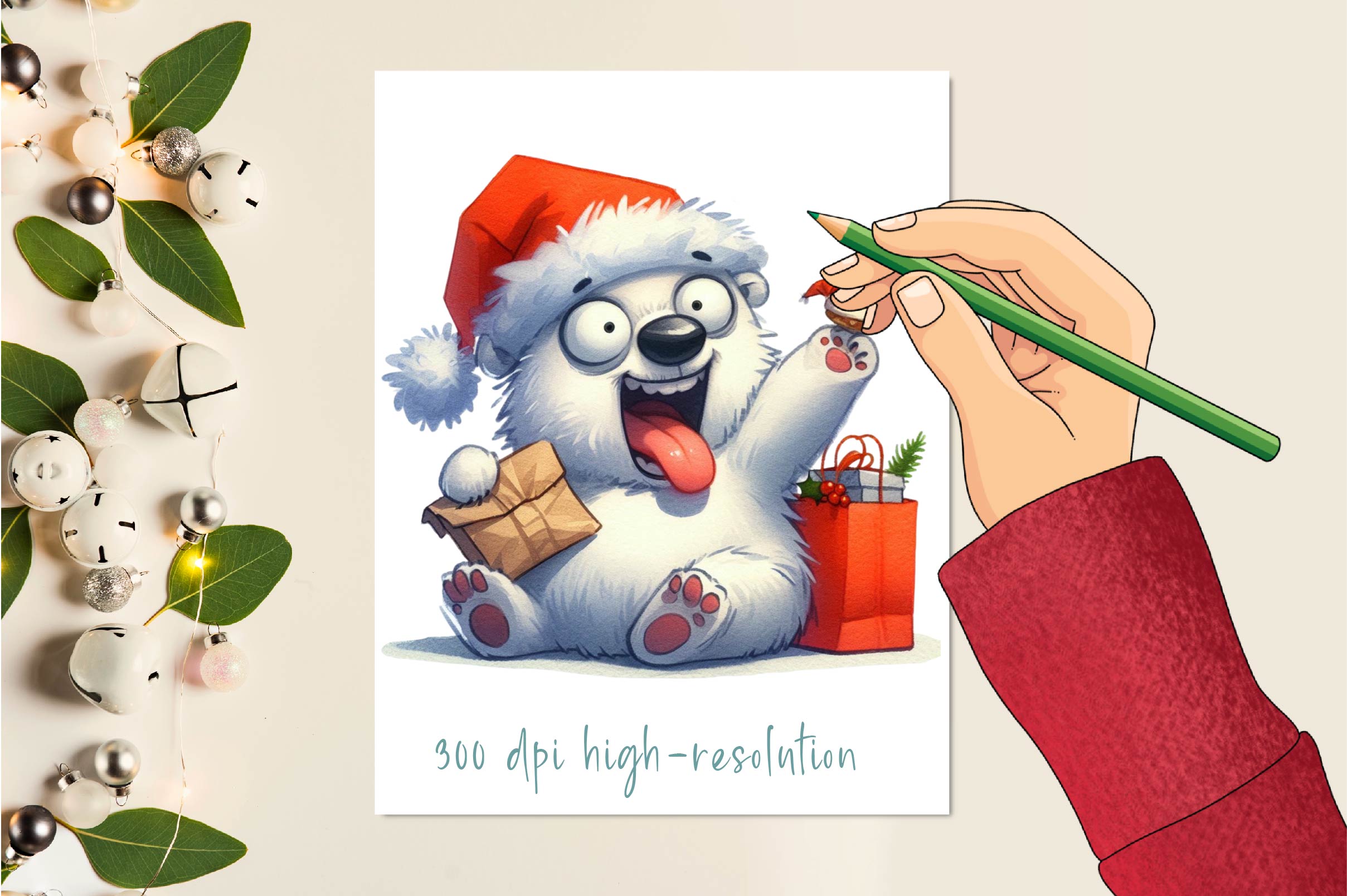 Christmas Polar Bear Clipart Bundle 4