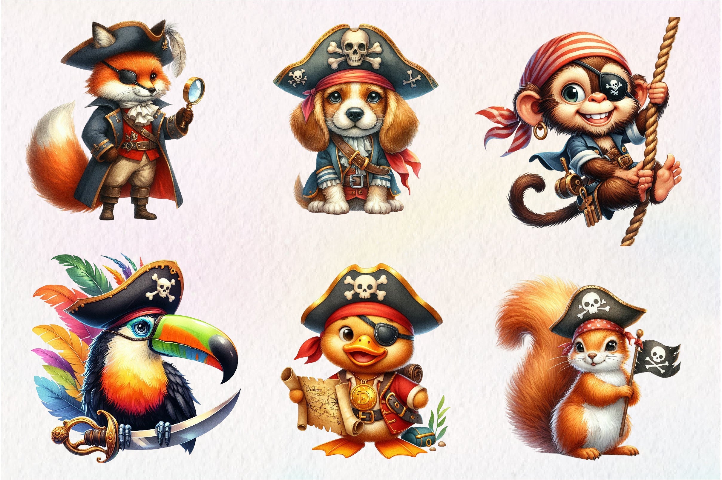 Animals Pirate Clipart Bundle