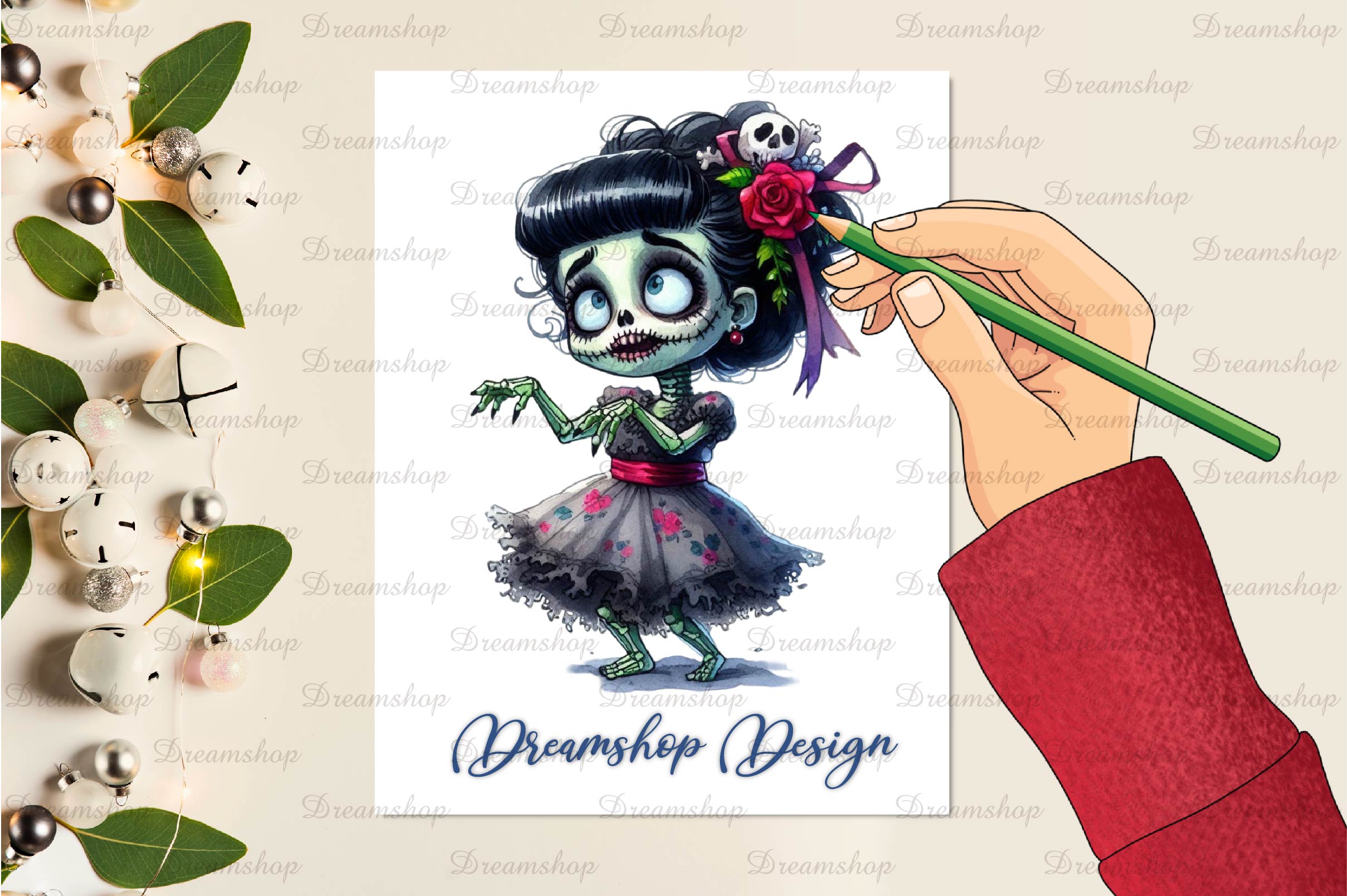 Halloween Undead Girl Clipart Bundle