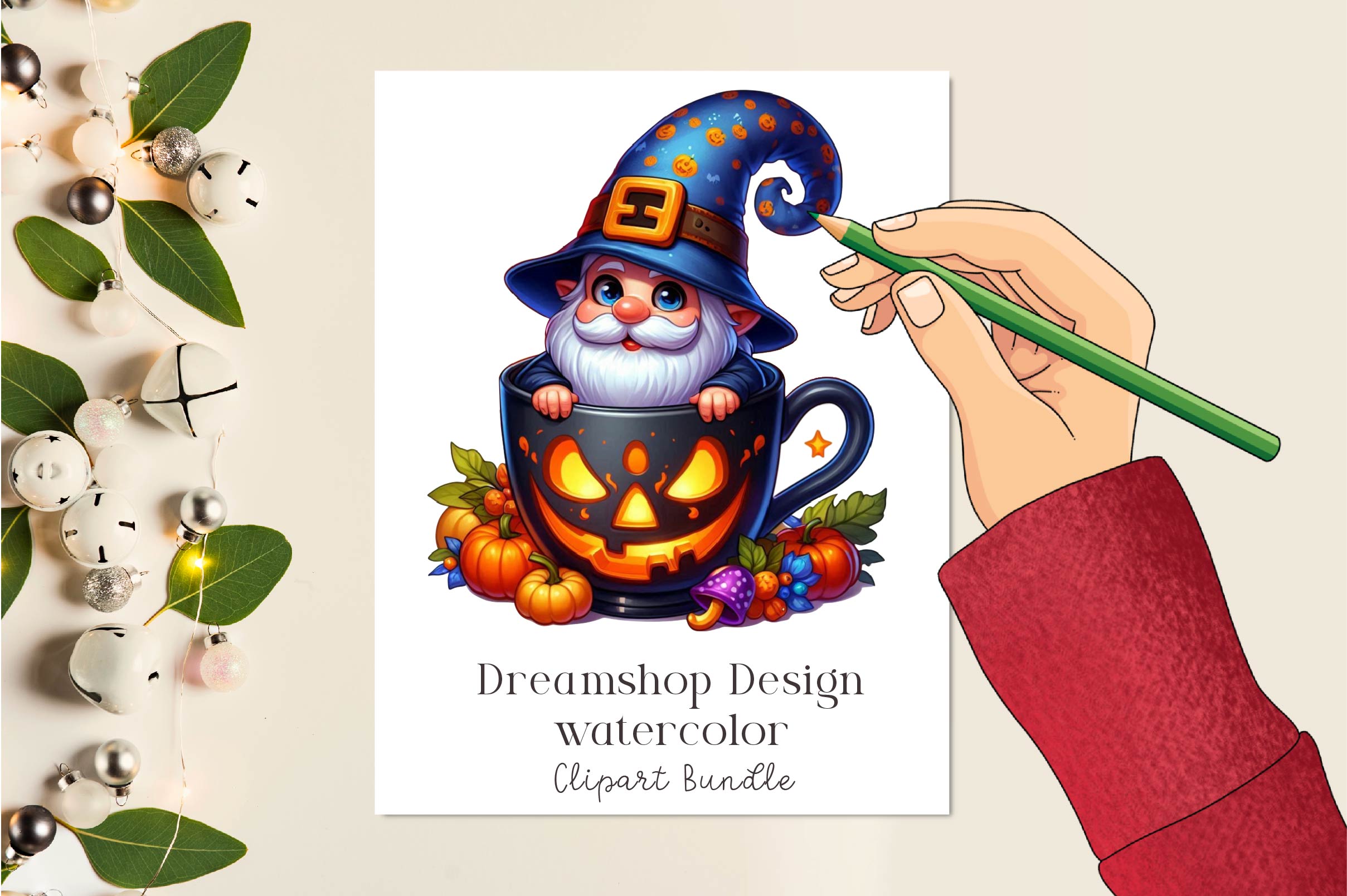 Halloween Cocoa Gnome Clipart Bundle