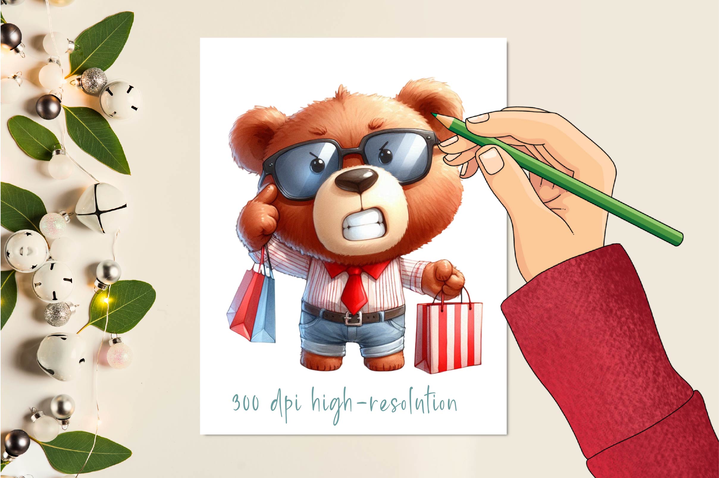 Funny Teddy Bear Clipart Bundle
