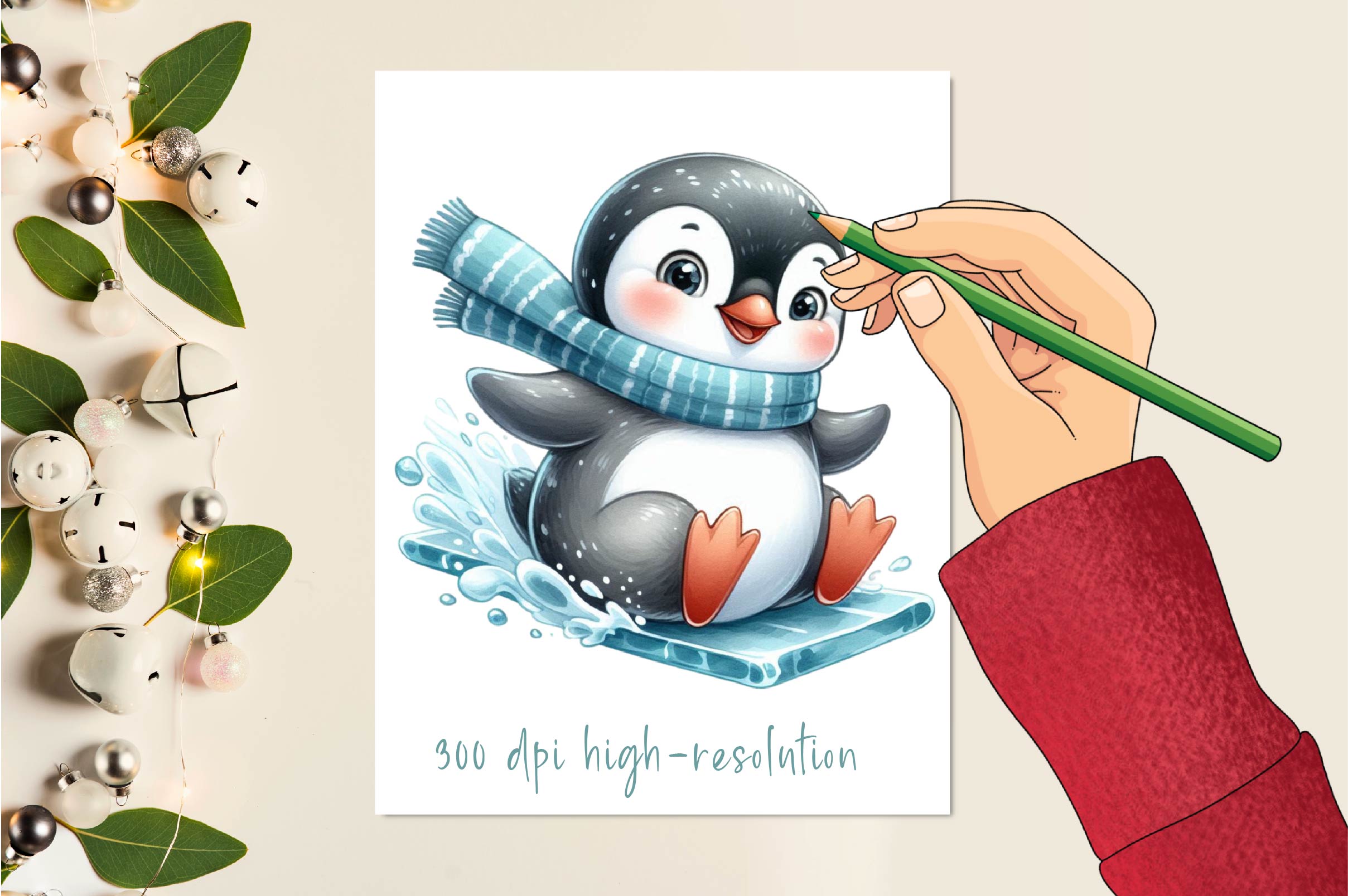 Ice Penguin Clipart Bundle