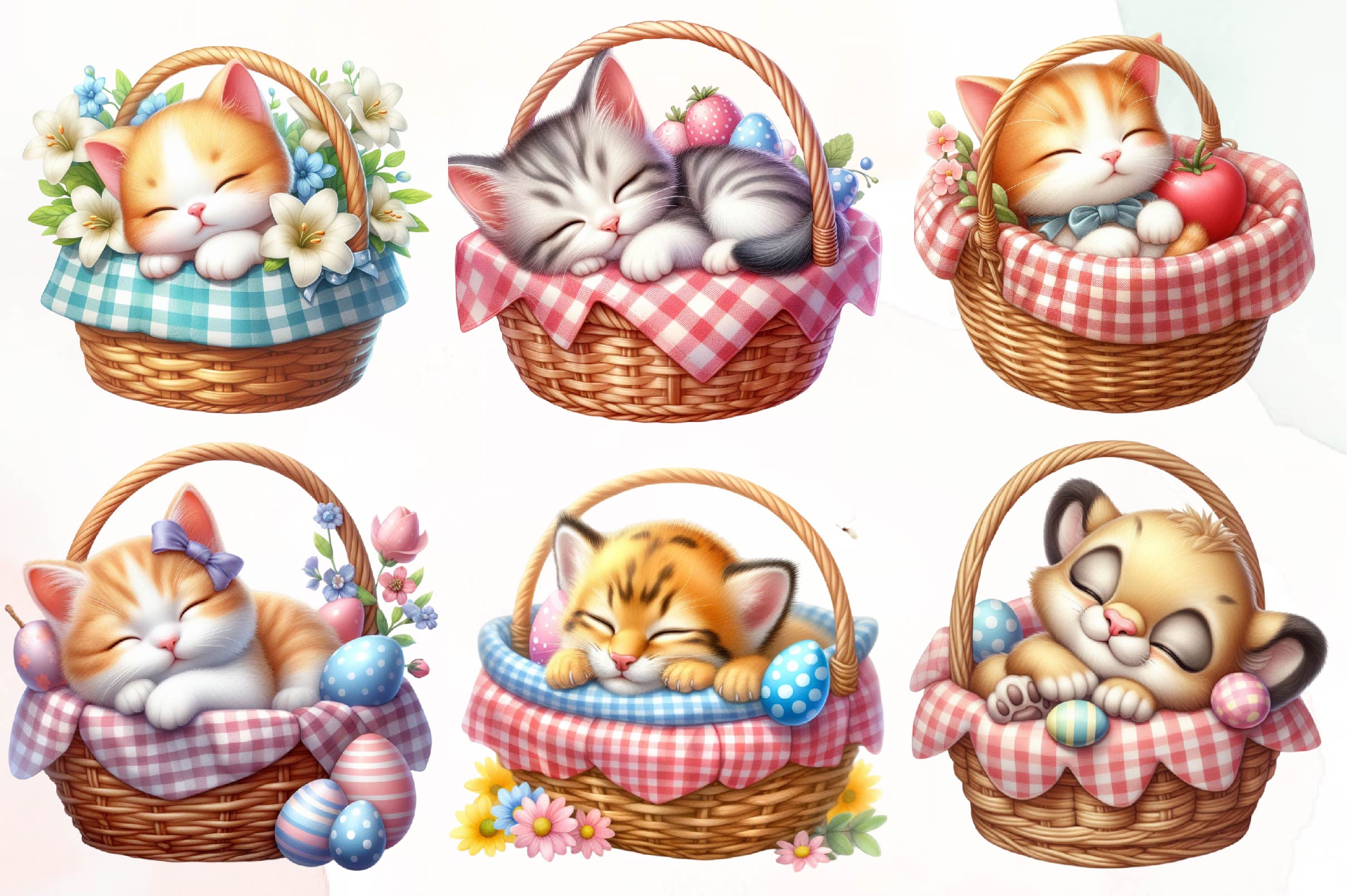 Easter Kitty Clipart Bundle