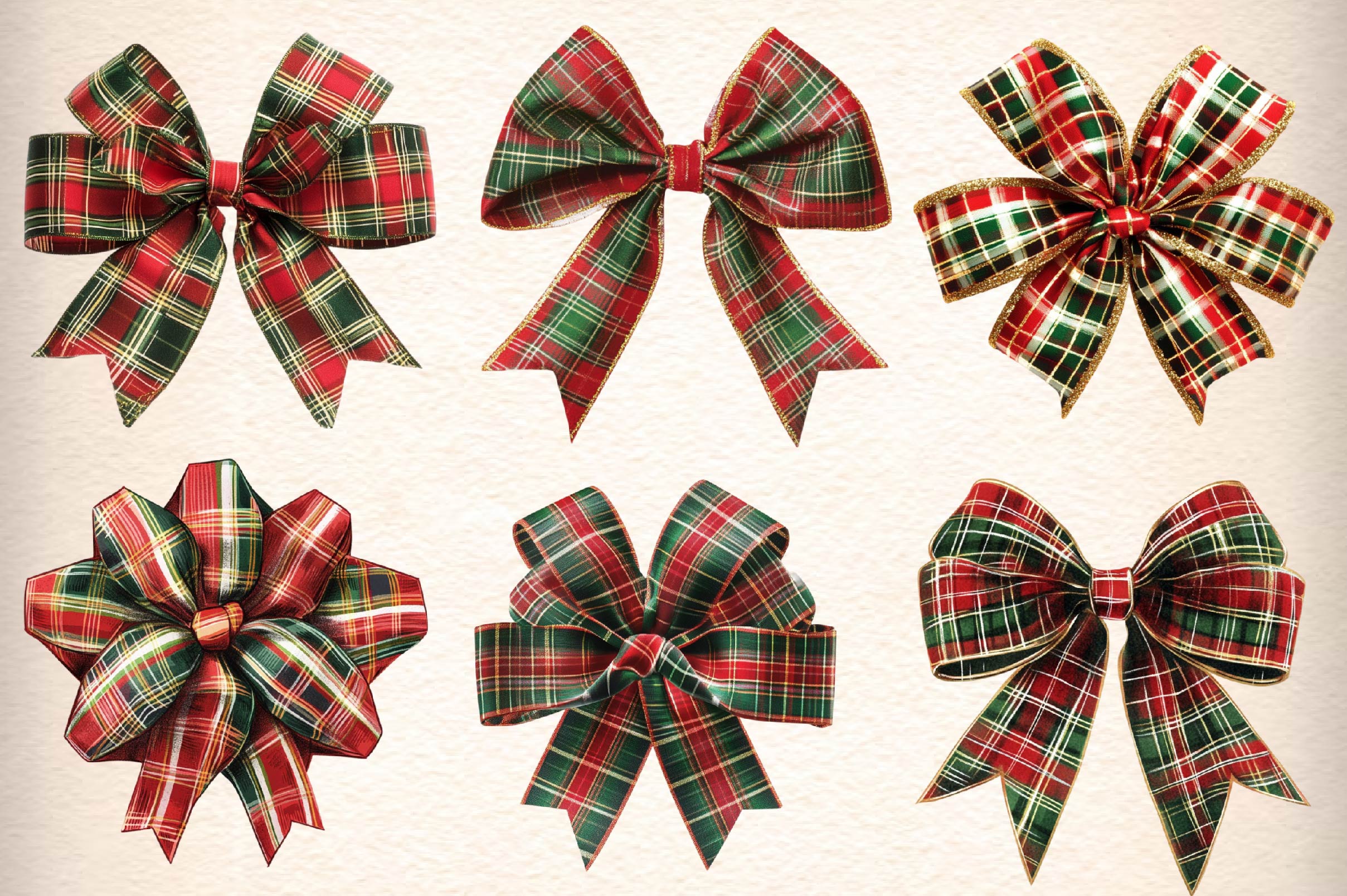 Christmas Present Bow Clipart Bundle