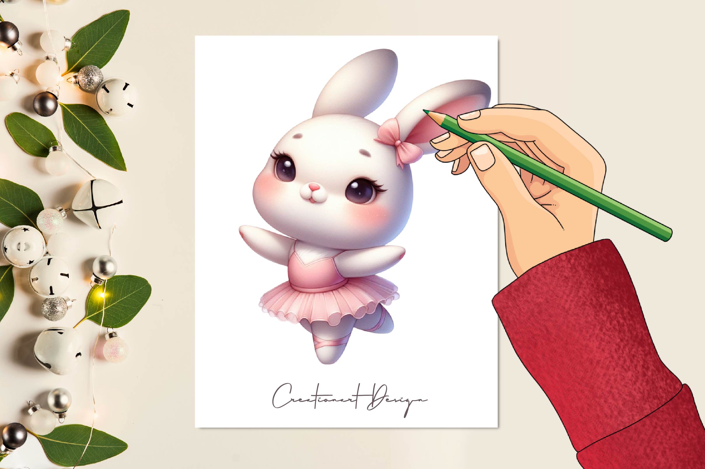 Cute Ballet Bunny Clipart Bundle