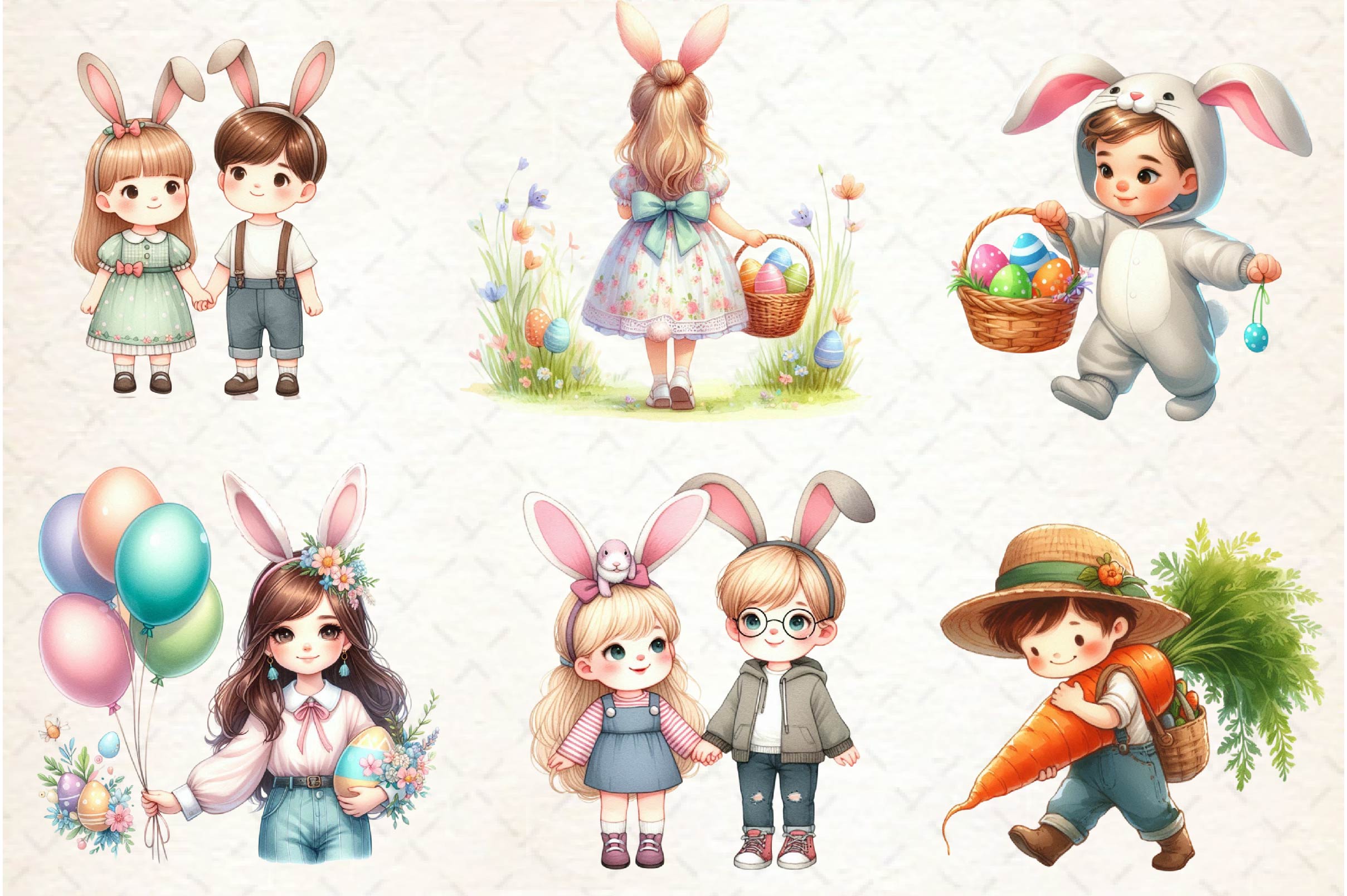 Easter Day Character Clipart Bundle