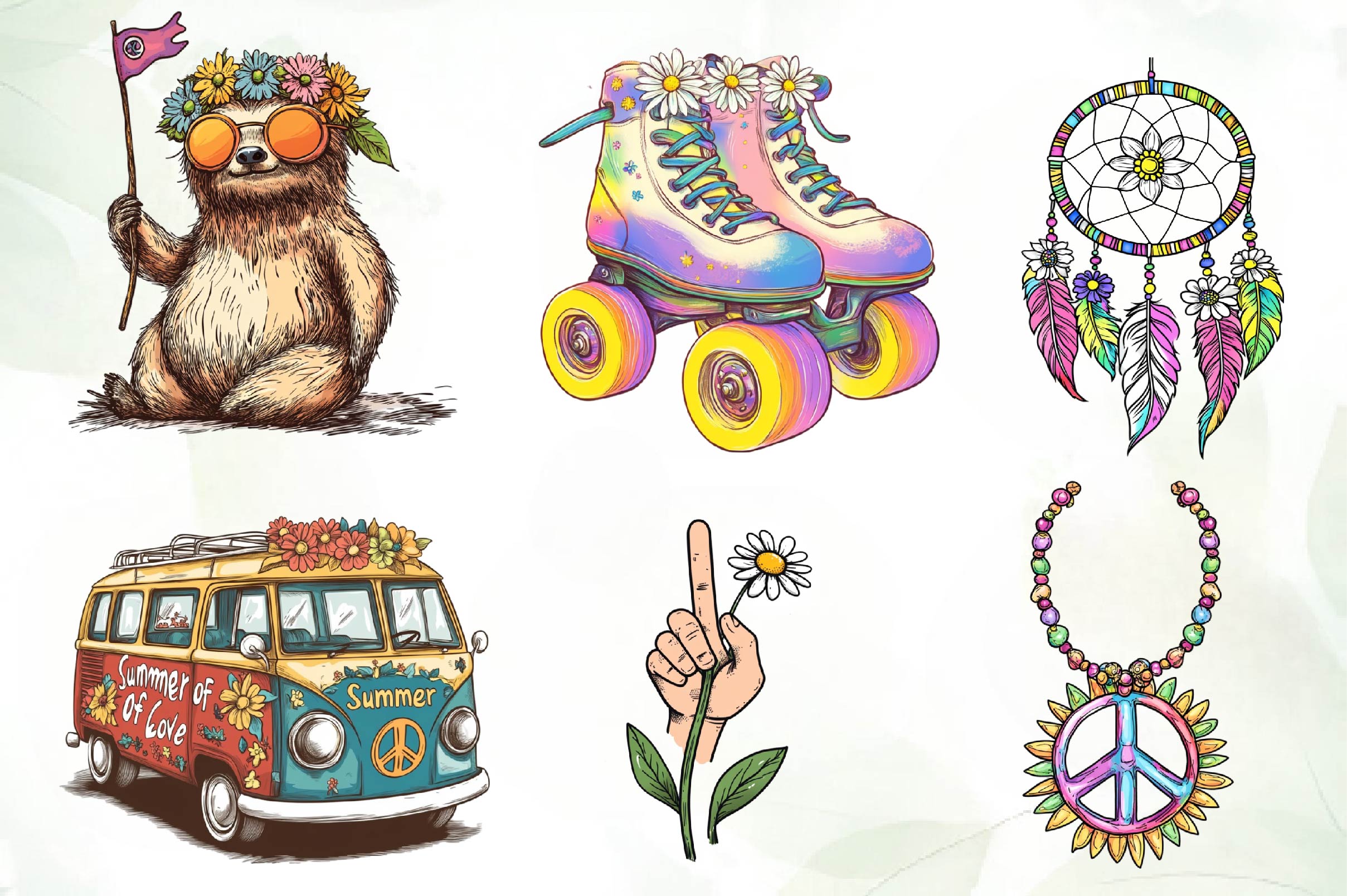 Hippie Summer Clipart Bundle