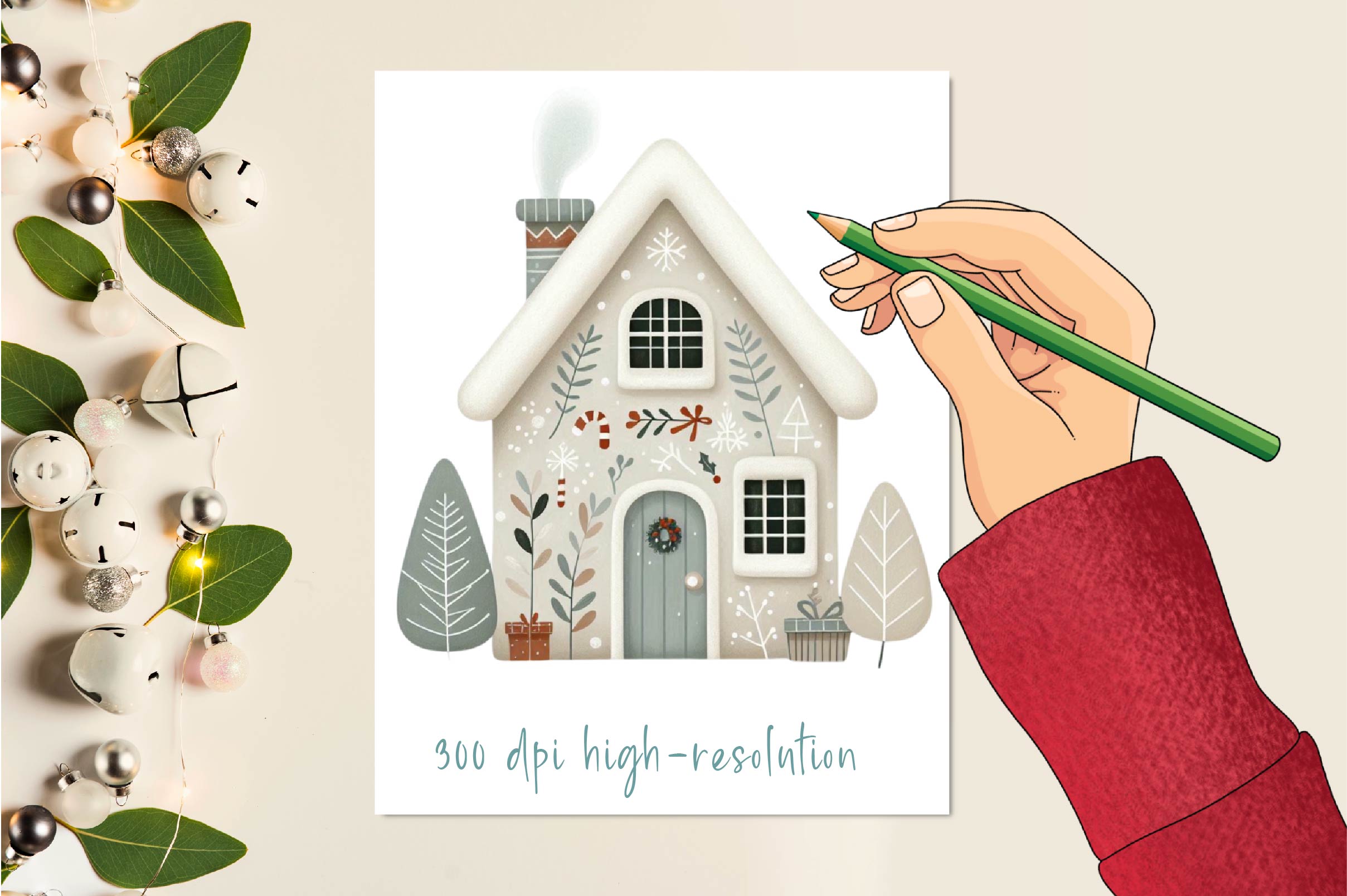 Christmas House Clipart Bundle