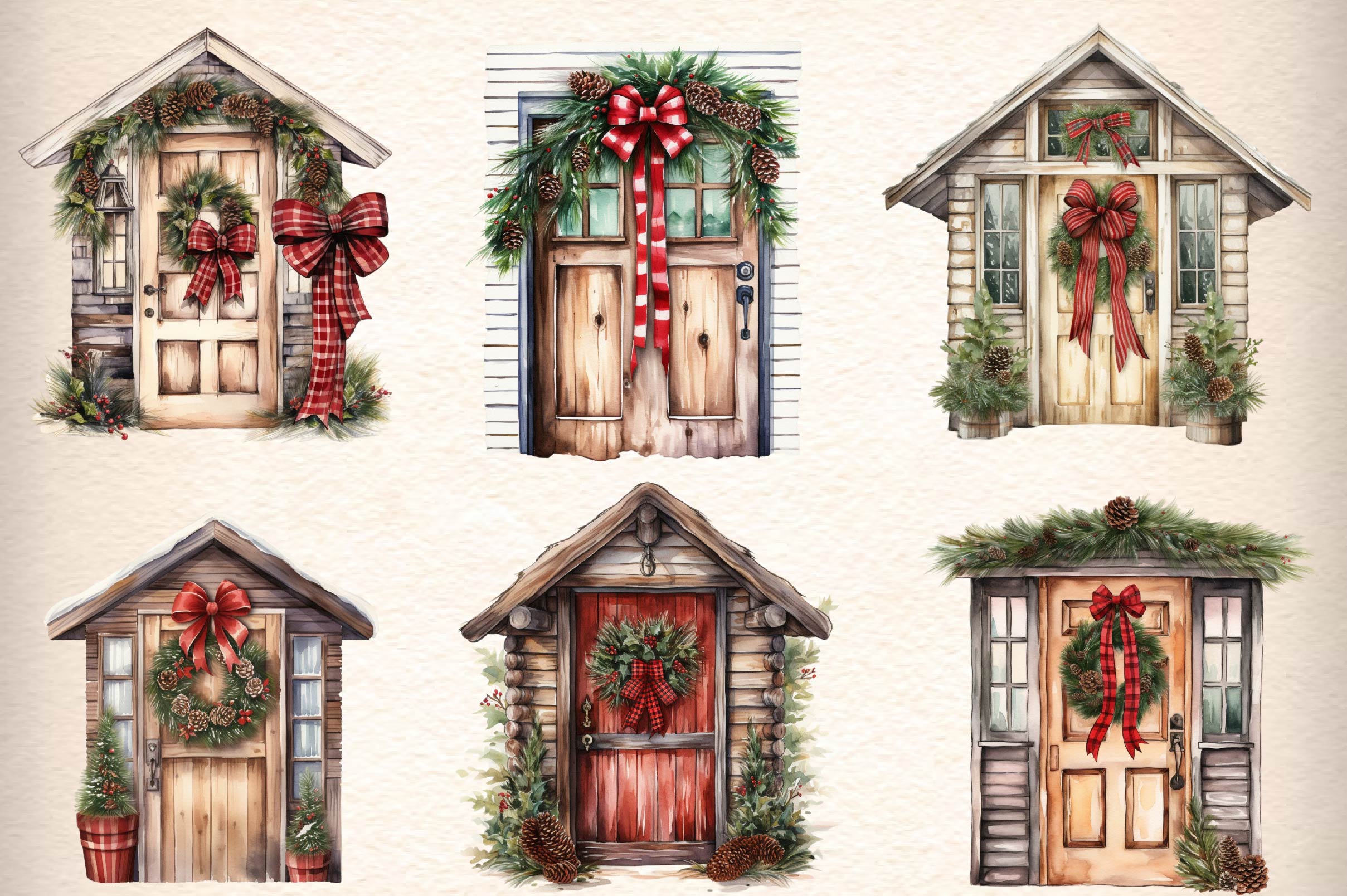 Christmas Cozy Window Clipart Bundle