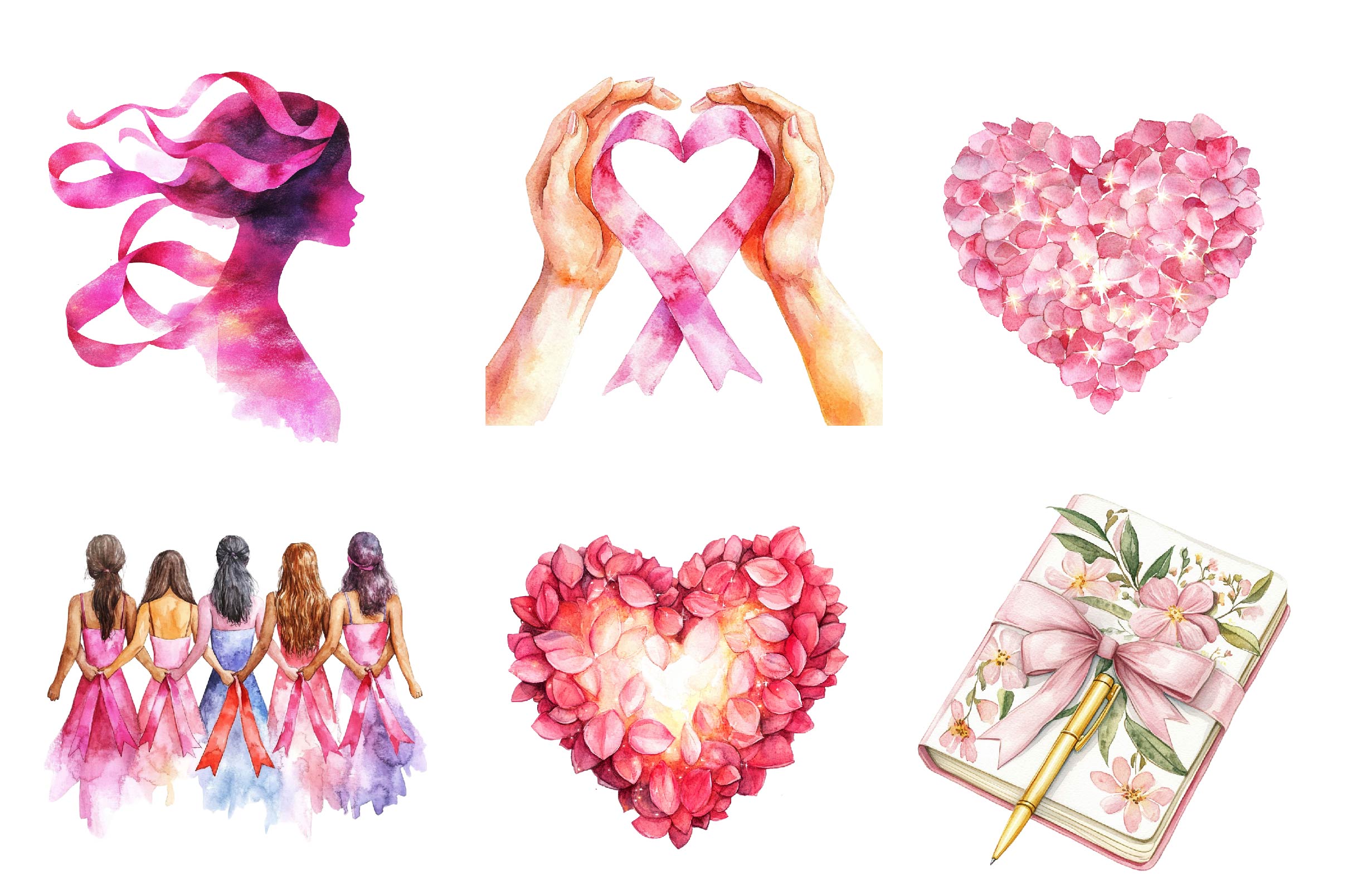 World Breast Cancer Day Clipart Bundle