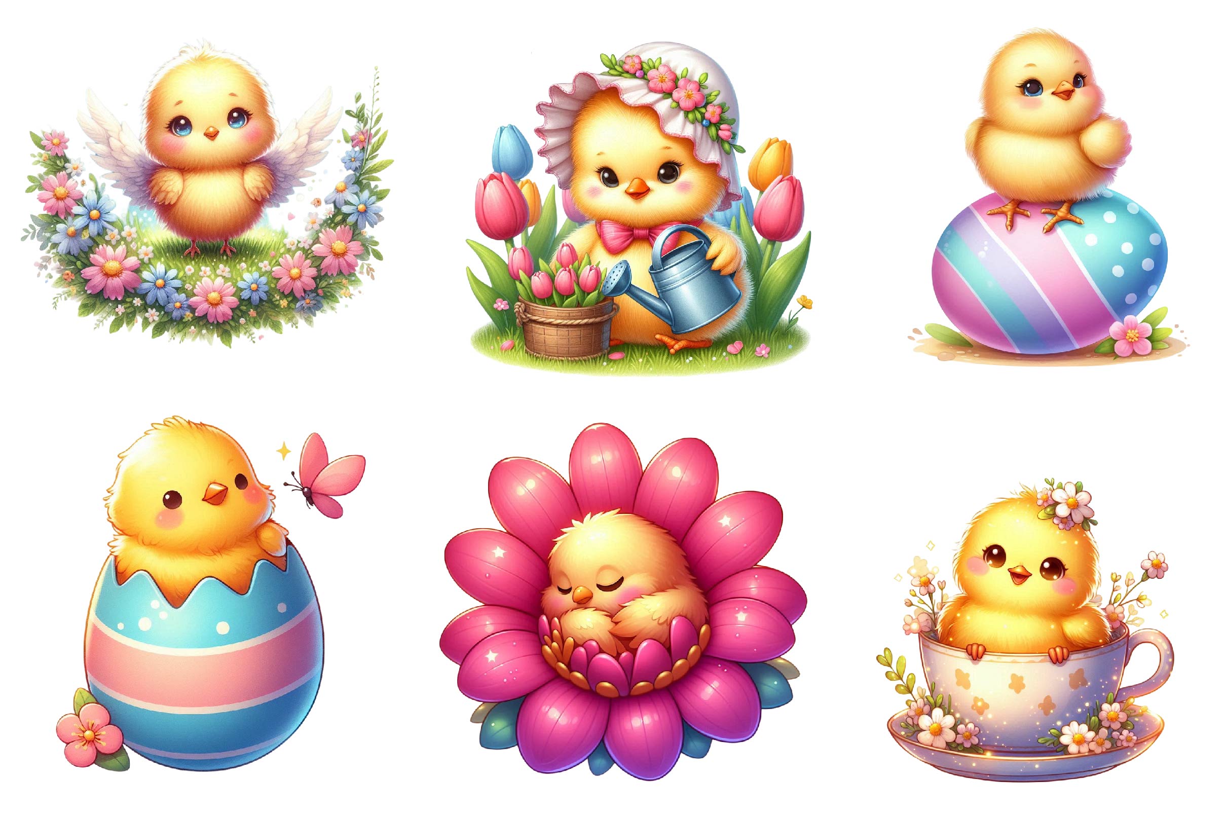 Spring & Baby Chick Clipart Bundle