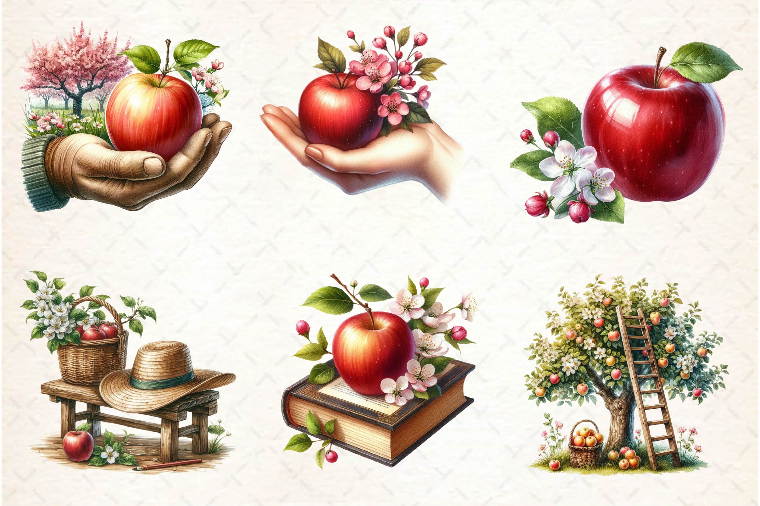 Spring Apple Harvest Clipart Bundle