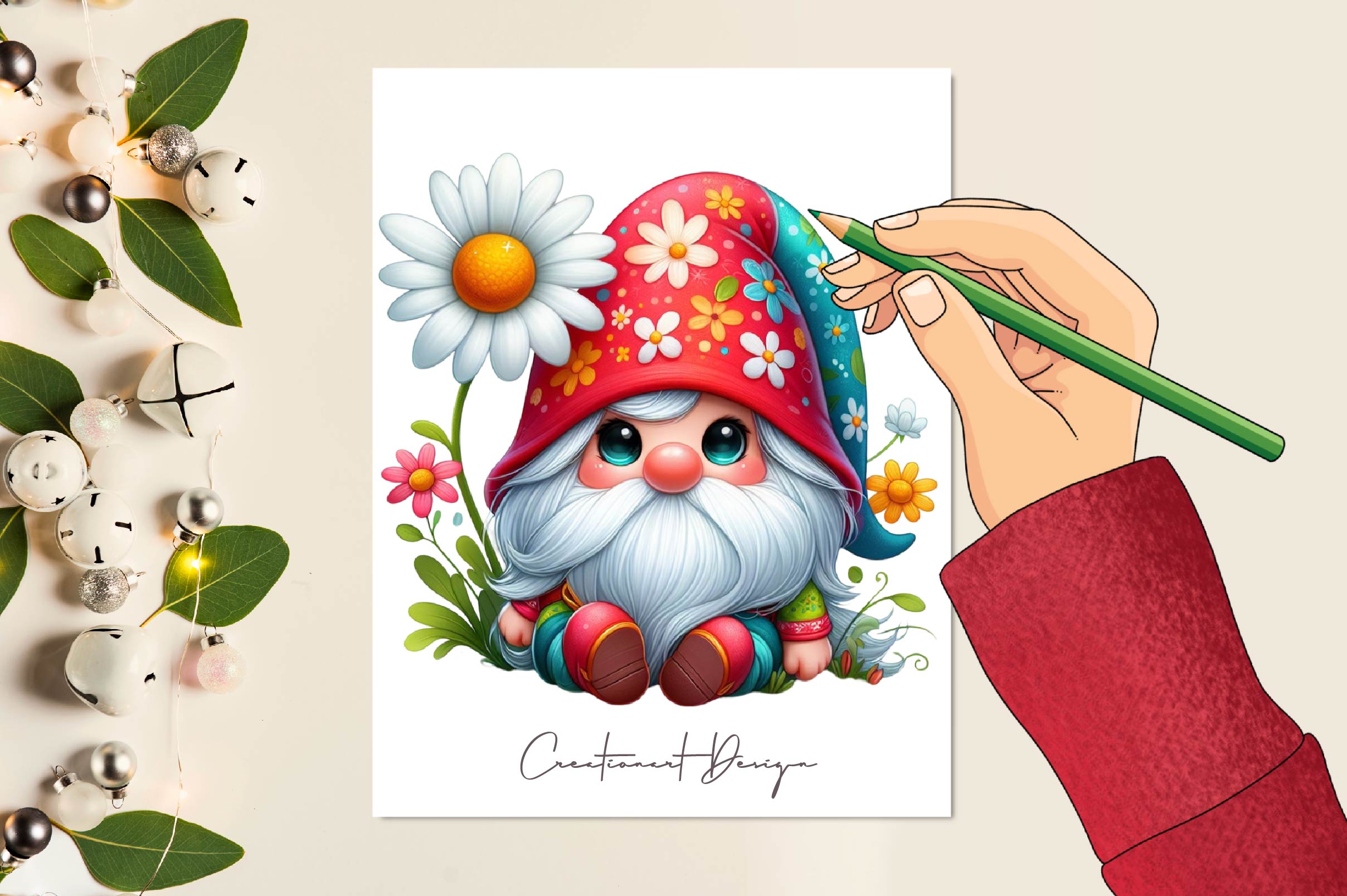 Spring Flower Gnome Clipart Bundle