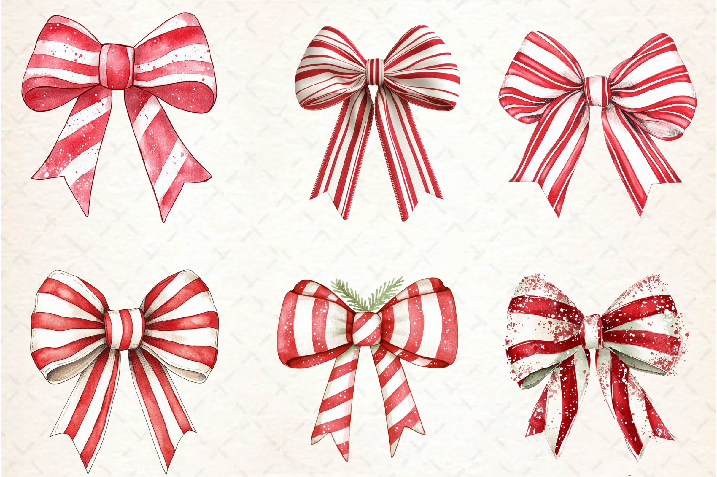 Cute Christmas Tree Cake Bow Clipart Bundle