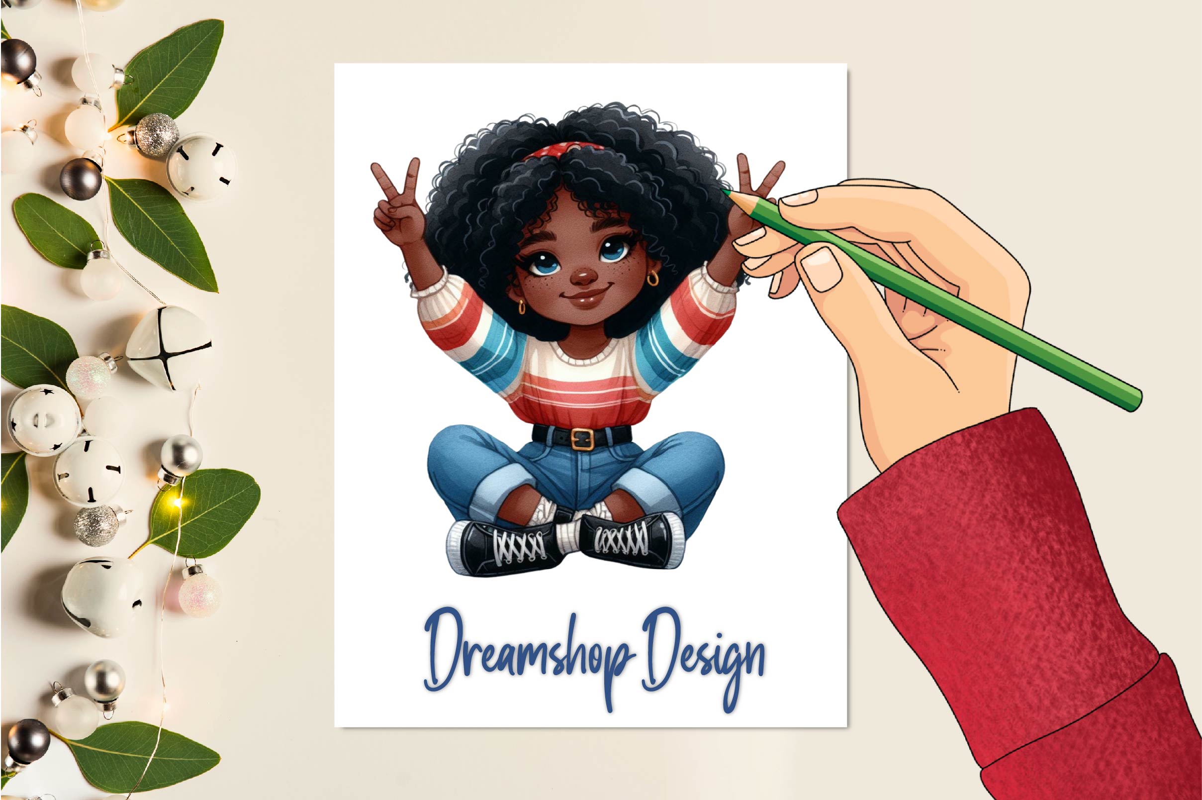Cute Afro Girl Clipart Bundle