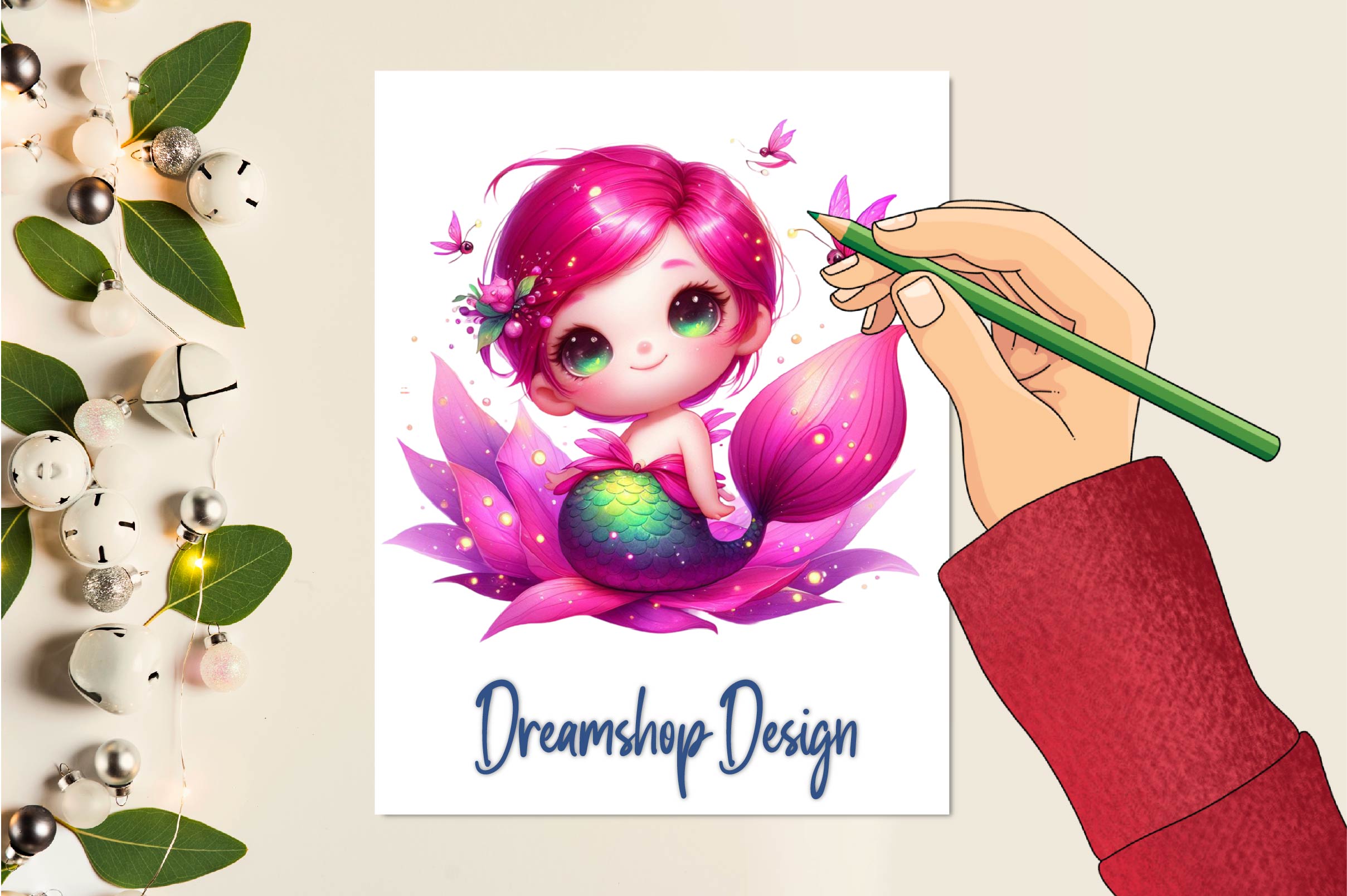 Cute Mermaid Fairy Clipart Bundle