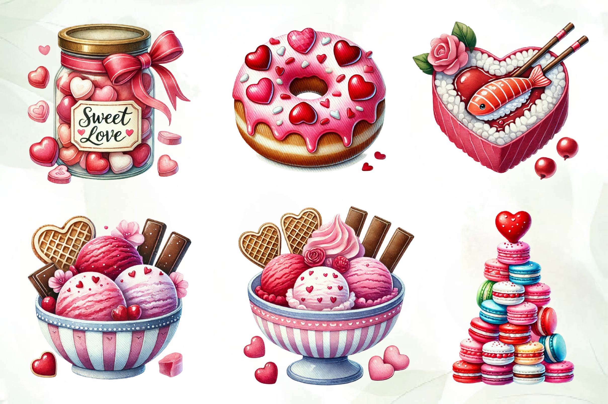 Valentine'S Day Food Clipart Bundle 1