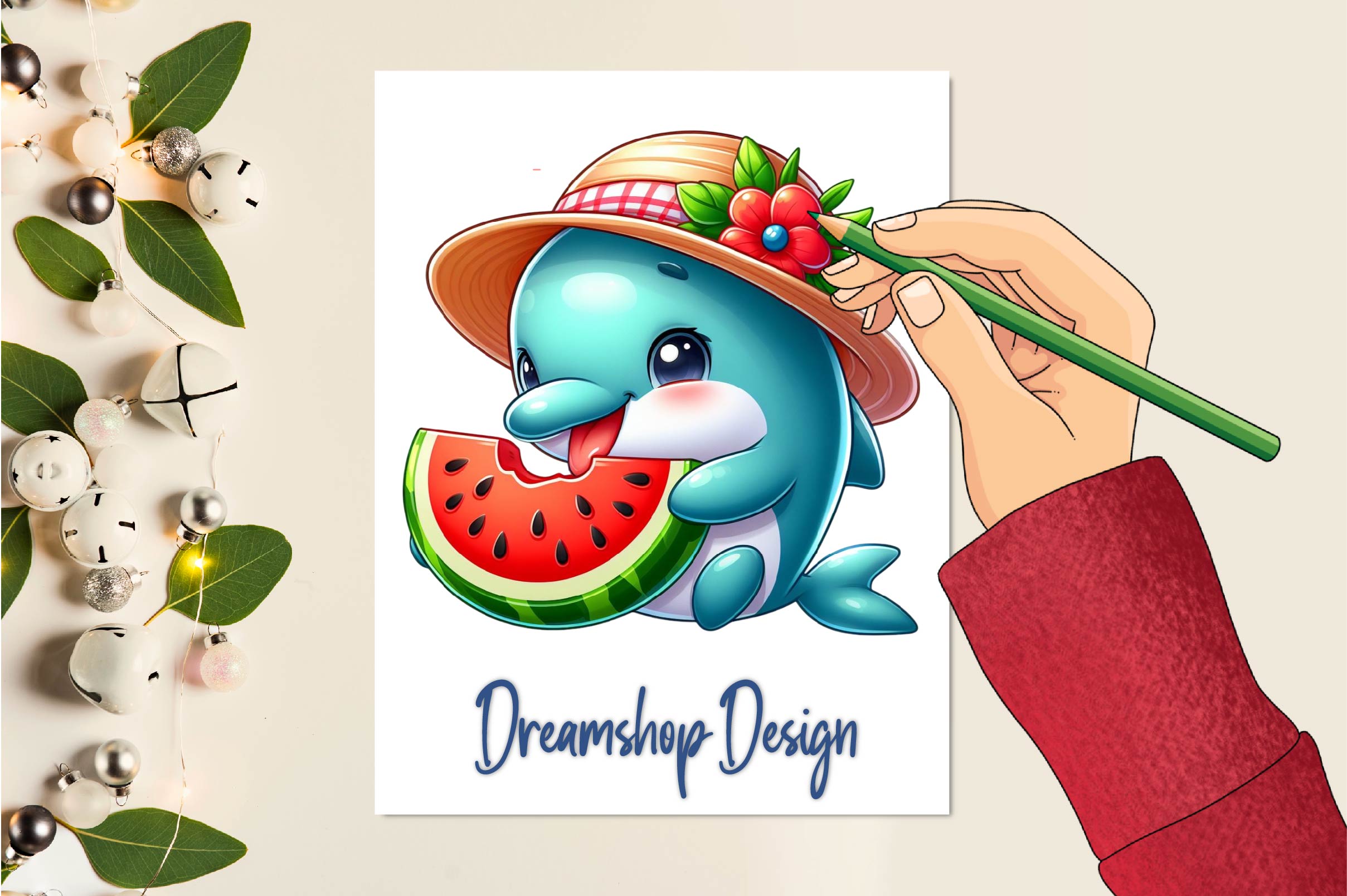 Summer Animals Enjoy Watermelon Clipart Bundle 2