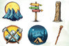 Vintage Mountain Adventure Clipart Bundle