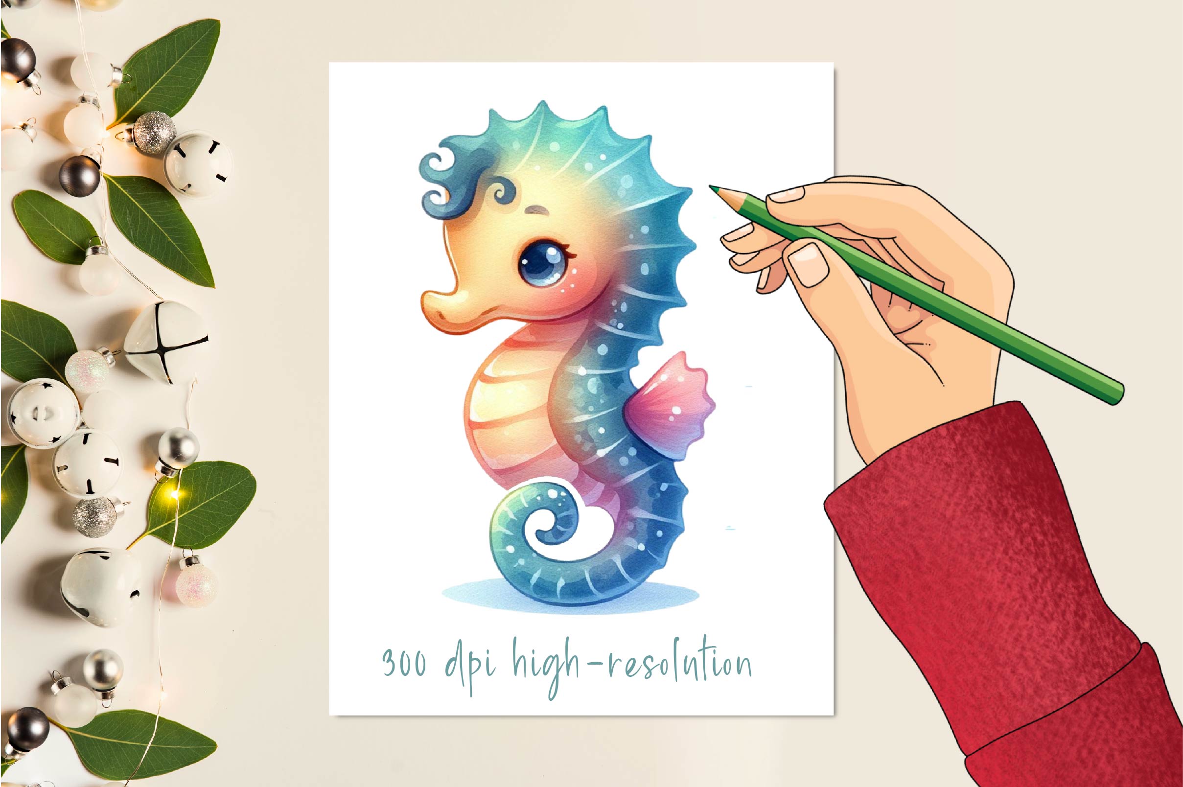 Sea Seahorse Clipart Bundle