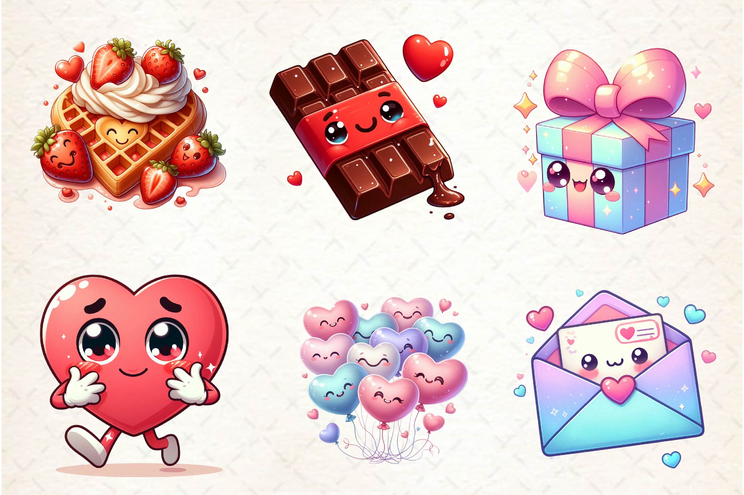 Kawaii Valentine's Day Clipart Bundle