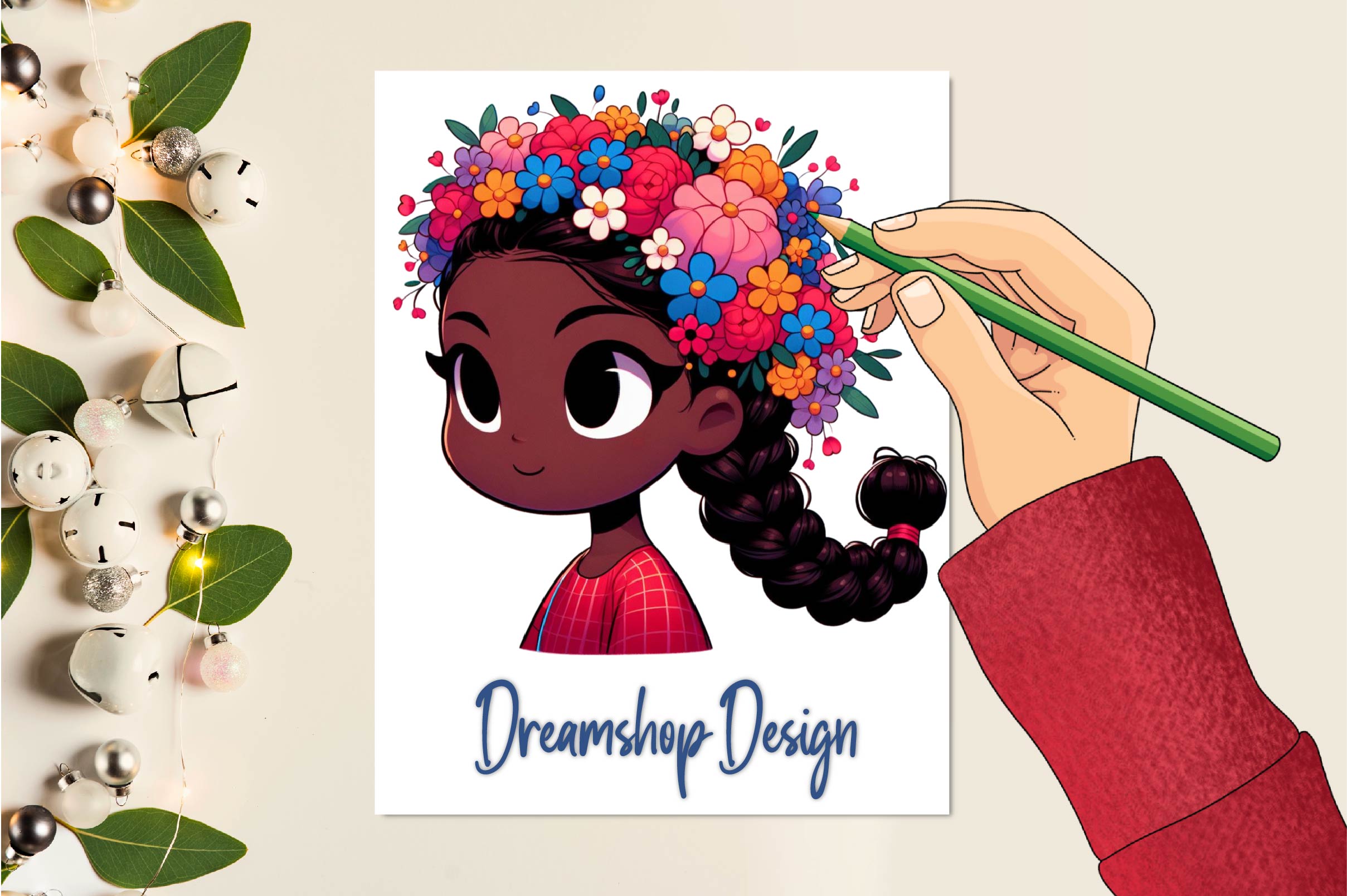 Adorable Afro Baby Girl Clipart Bundle