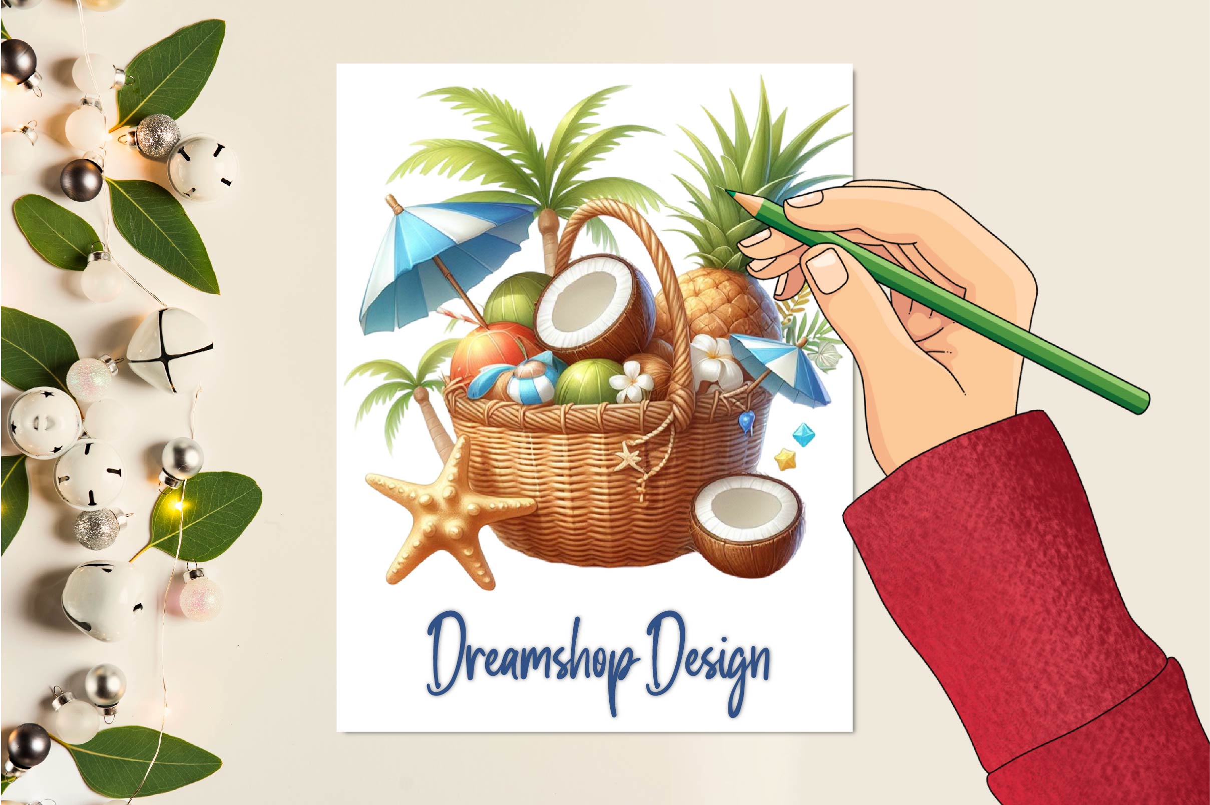 Summer Coconut Clipart Bundle