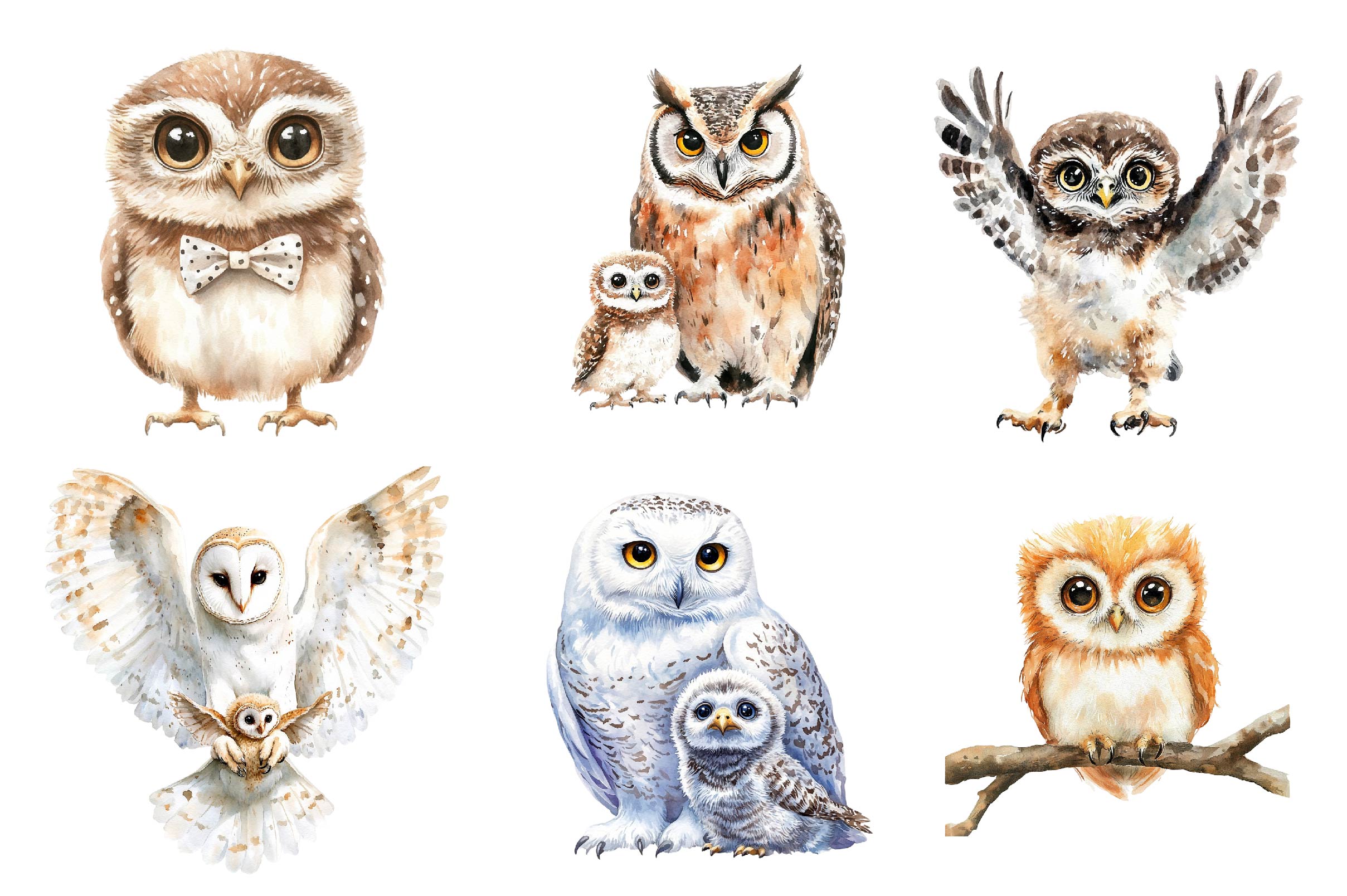 Owl & Owlet Clipart Bundle