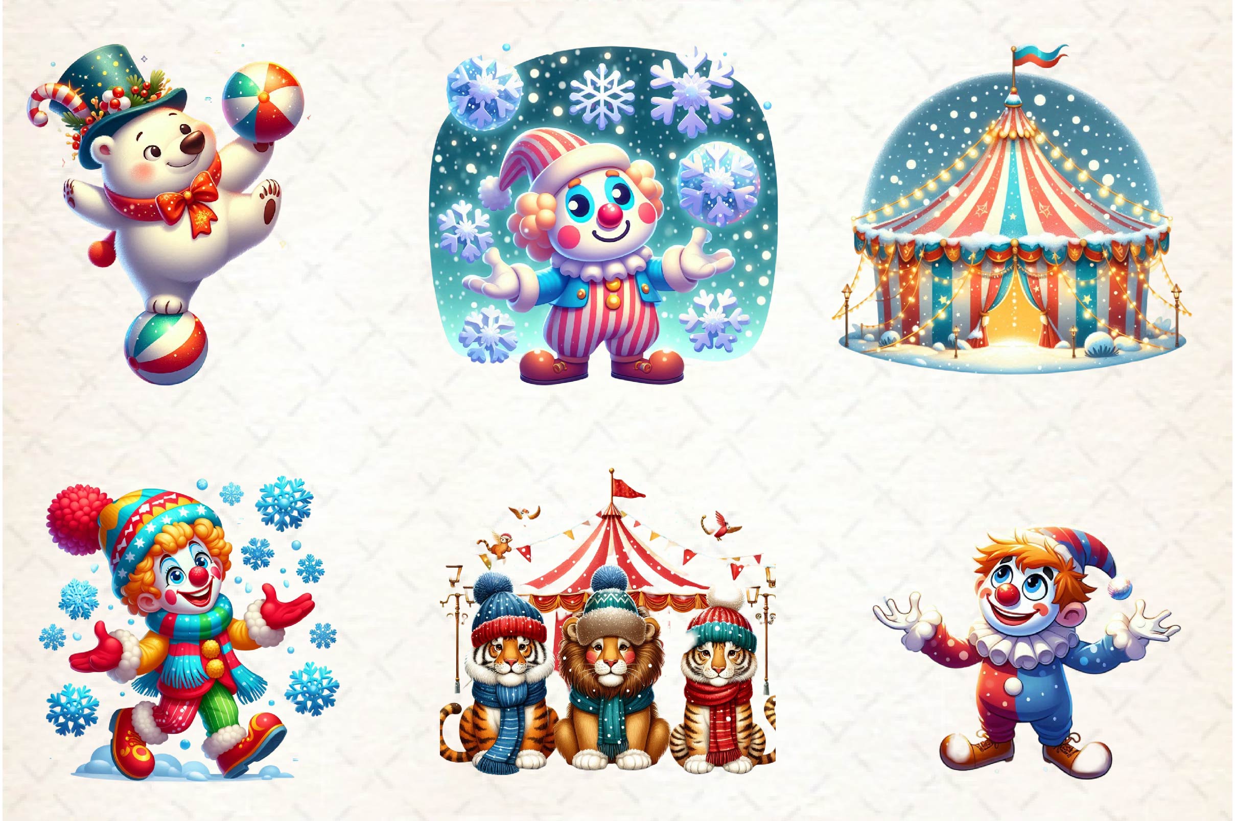 Winter Circus Clipart Bundle