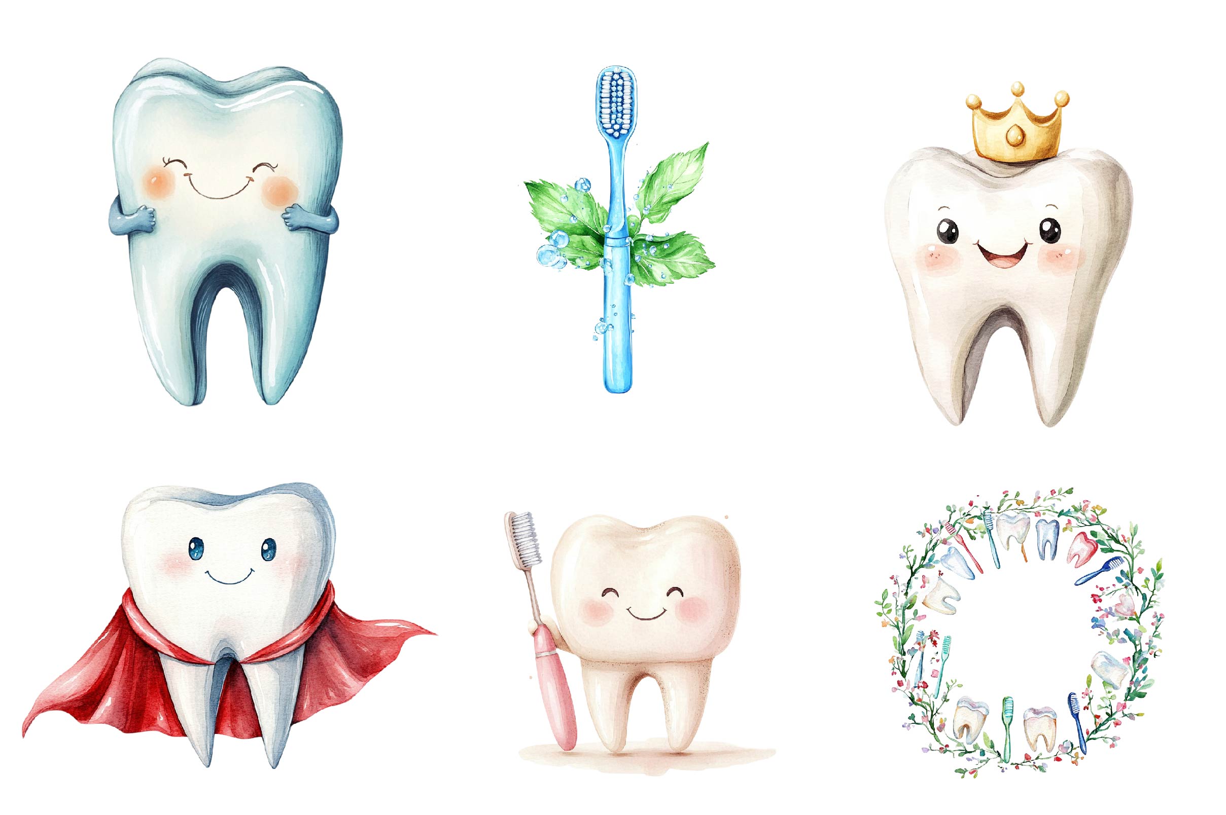 Dentist Tooth Clipart Bundle