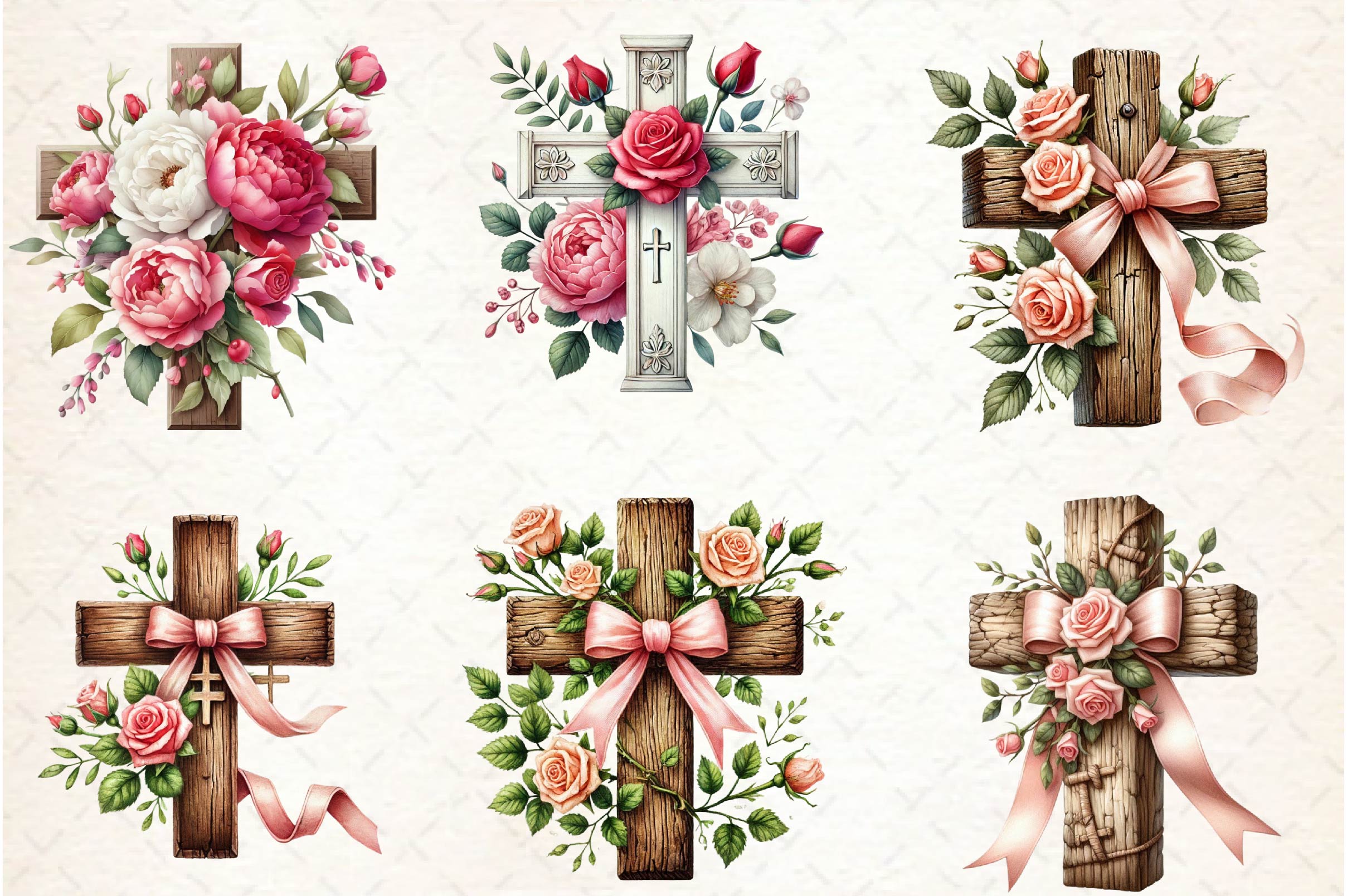 Valentine Cross Clipart Bundle 1